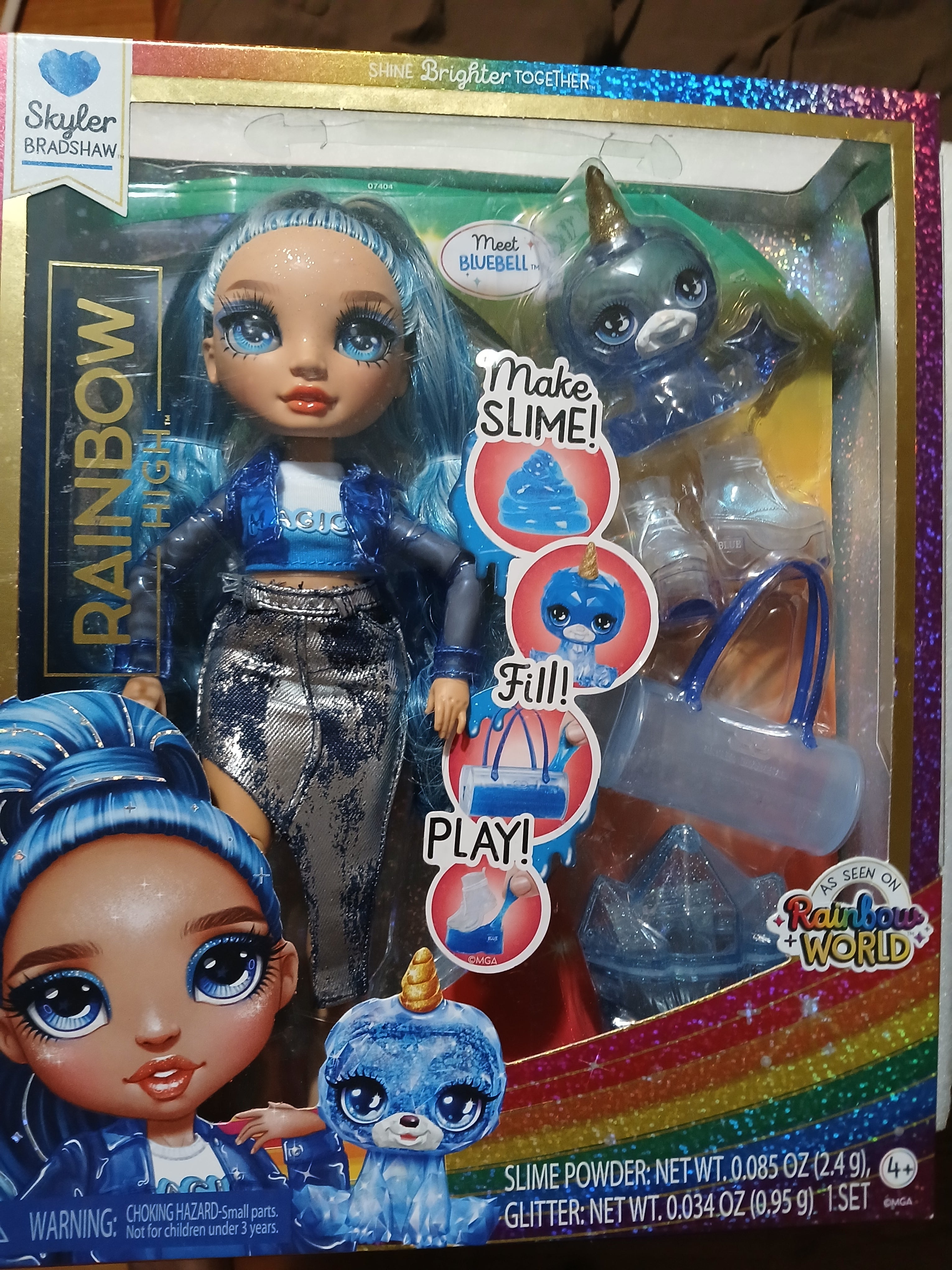 Rainbow High Skyler Bradshaw fashion doll with a slime kit and pet