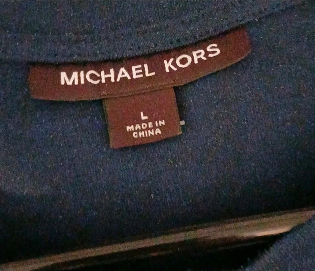 Michael Kors Men’s Striped Red White &Blur Shirt Size L