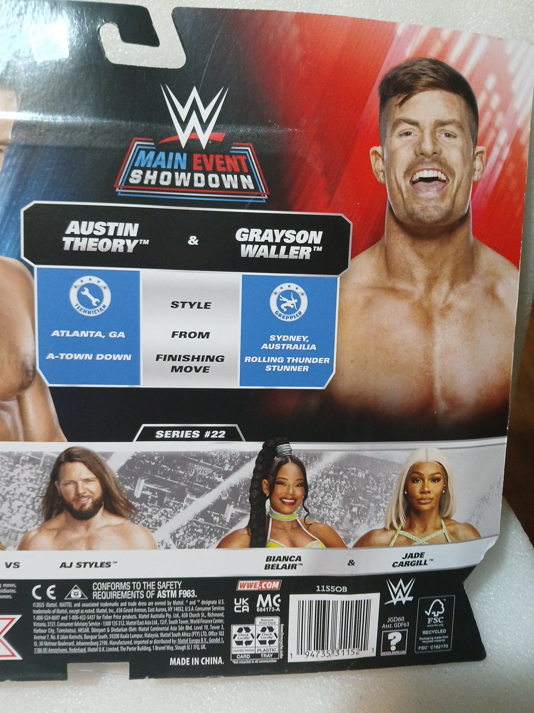 WWE Main Event Austin Theory and Grayson Waller figure set with championship