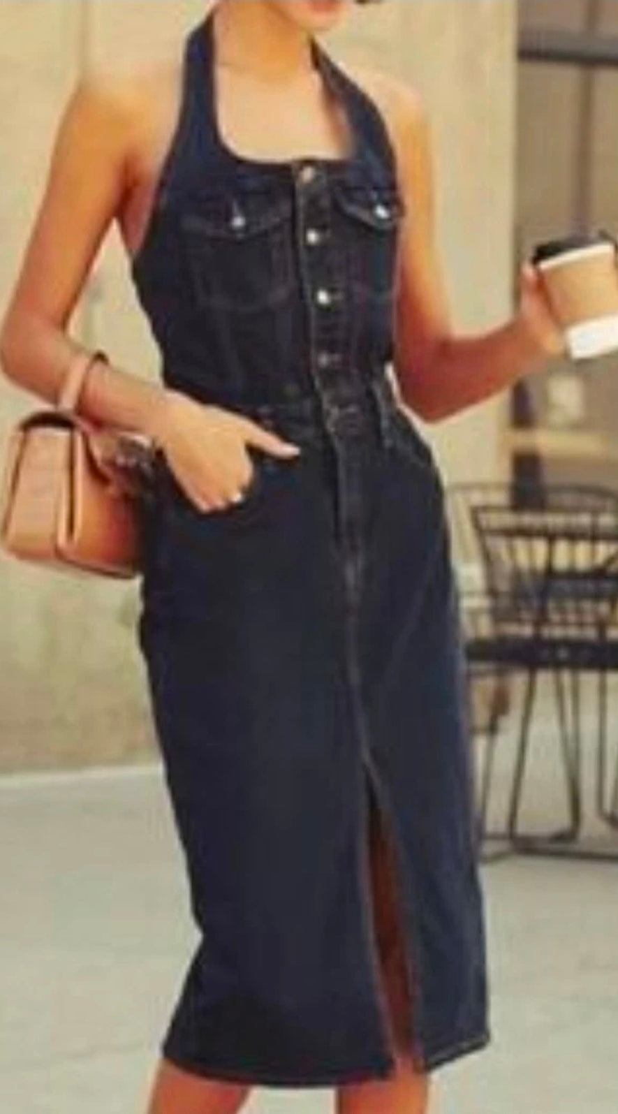 Universal thread Women’s black wash denim midi dress  Size 12