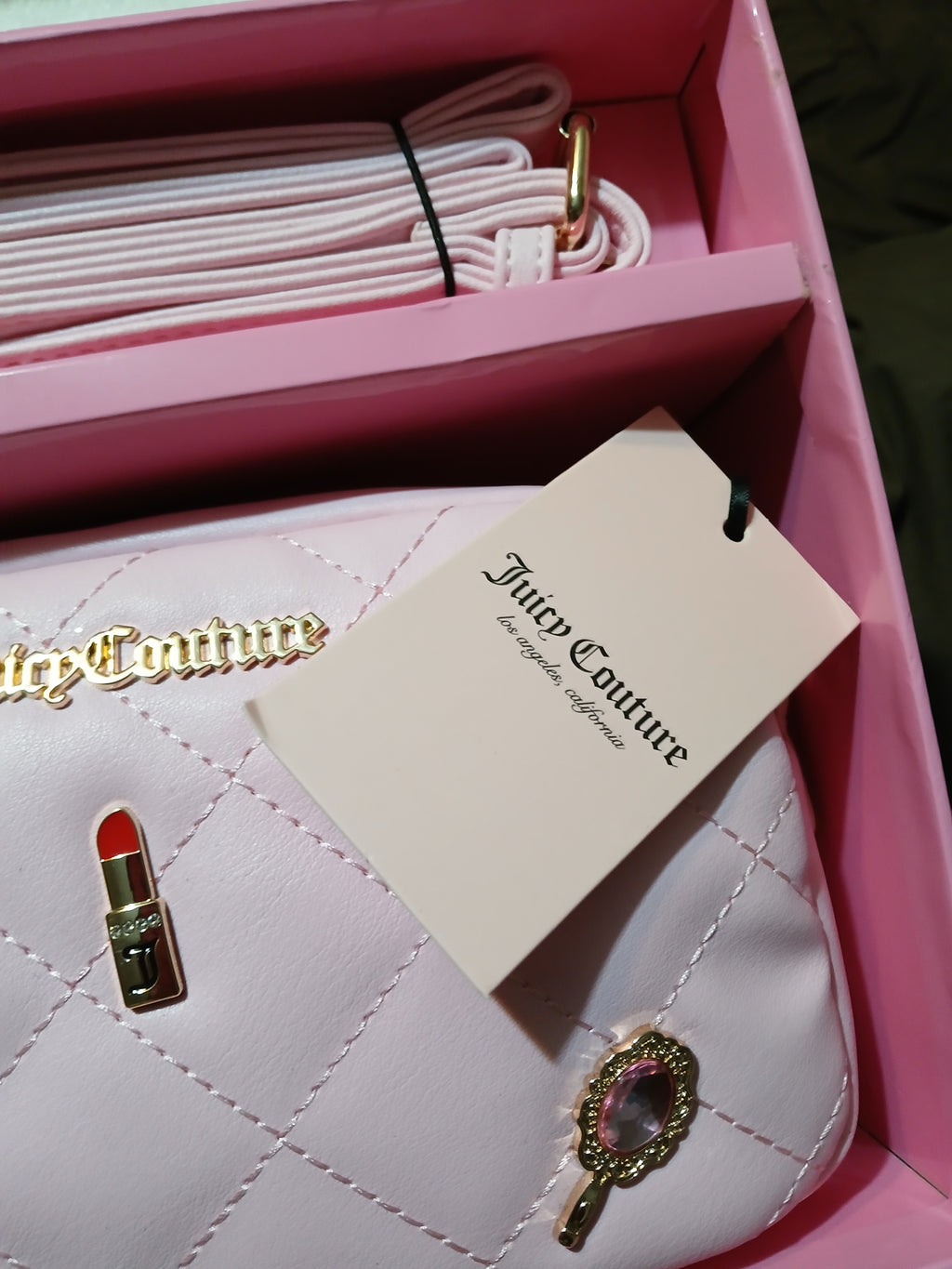 Juicy Couture Women's Puffy Camera Crossbody Handbag Color Pink Gift Set