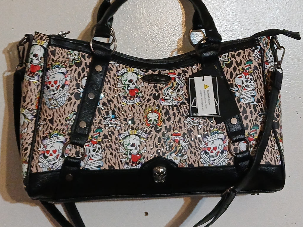 Ed Hardy Skull Graphics Women's SATCHEL Handbag