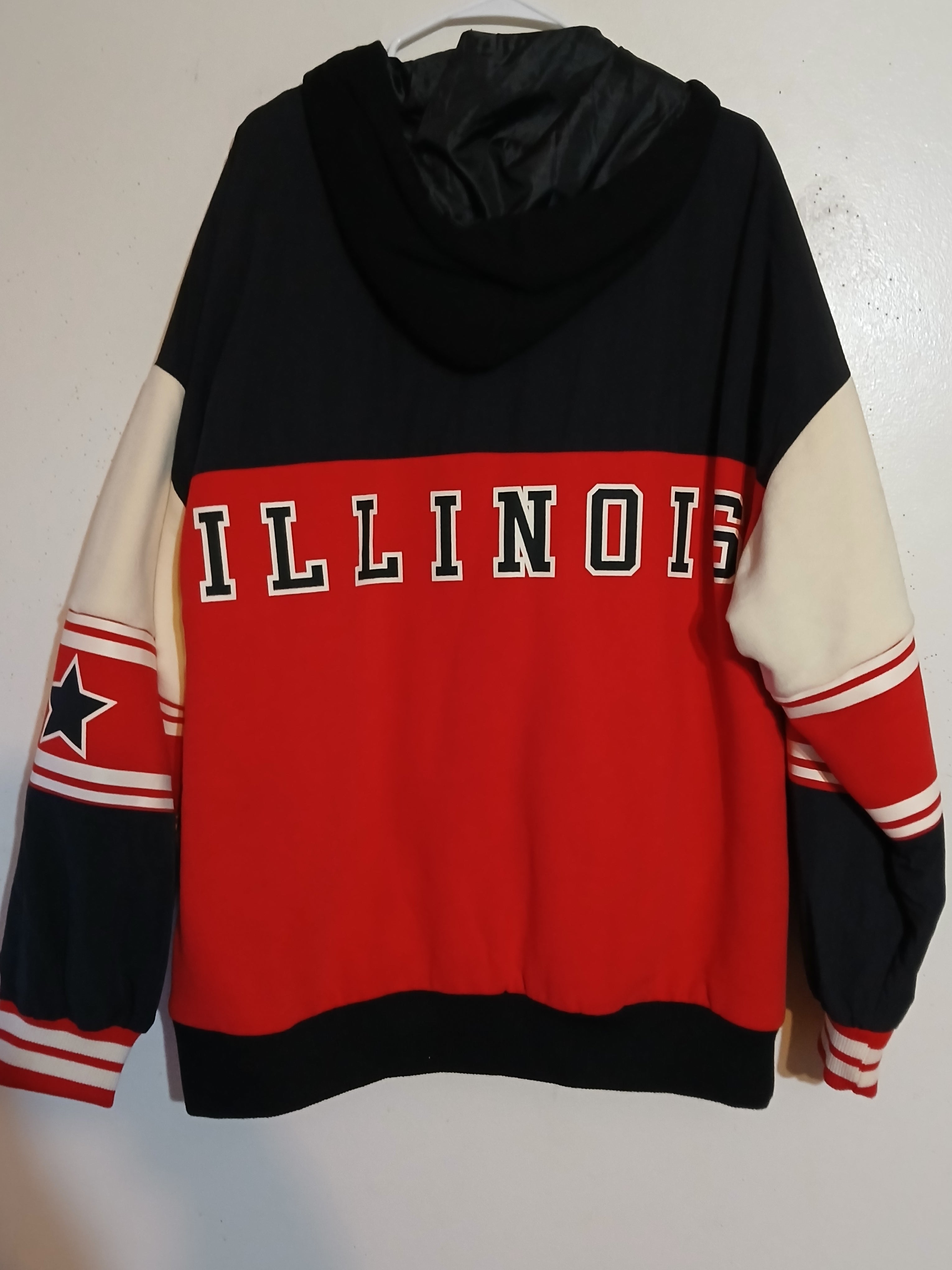 Fashion Nova Women's Chi Town Hooded Bomber Jacket Red Chicago Size Large