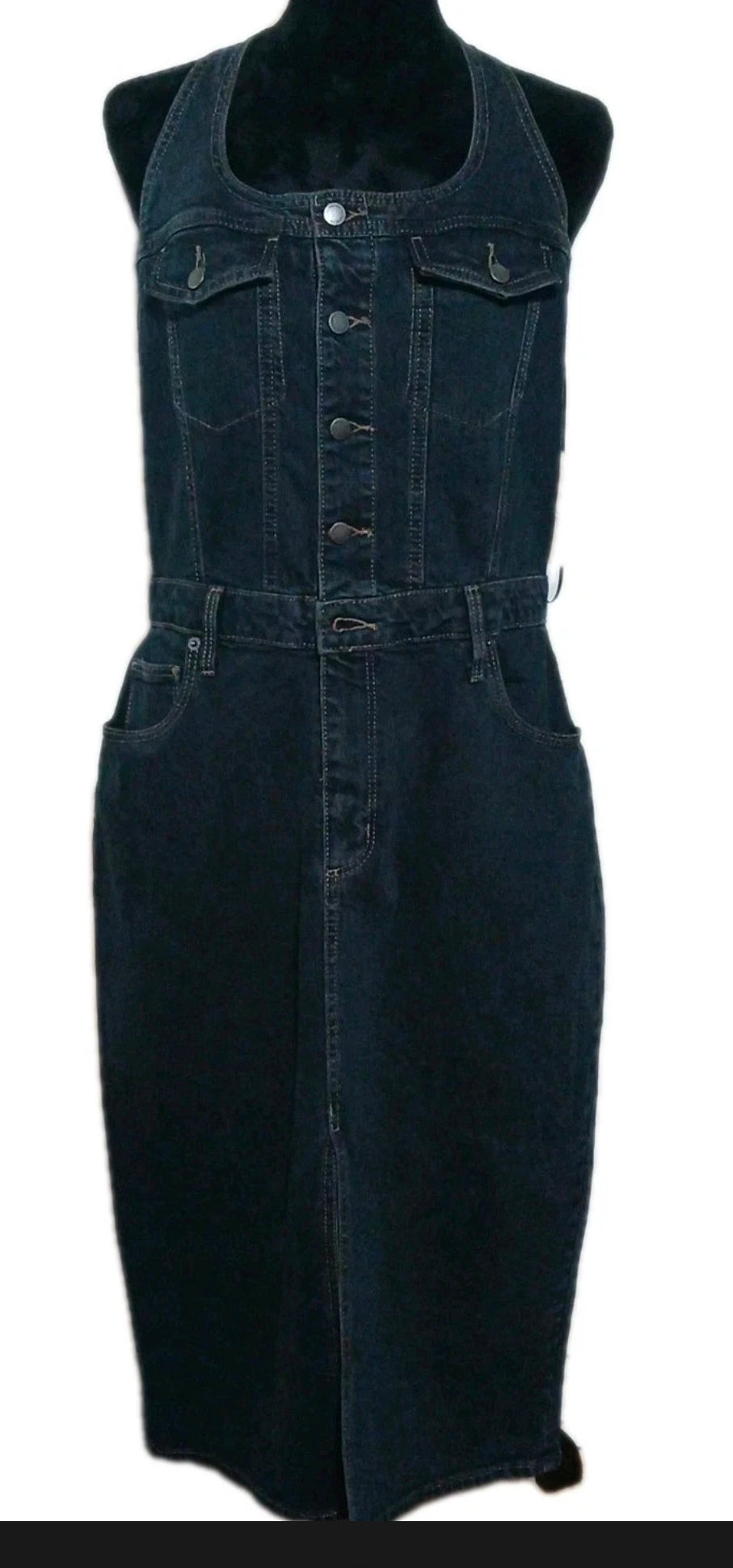 Universal thread Women’s black wash denim midi dress  Size 12