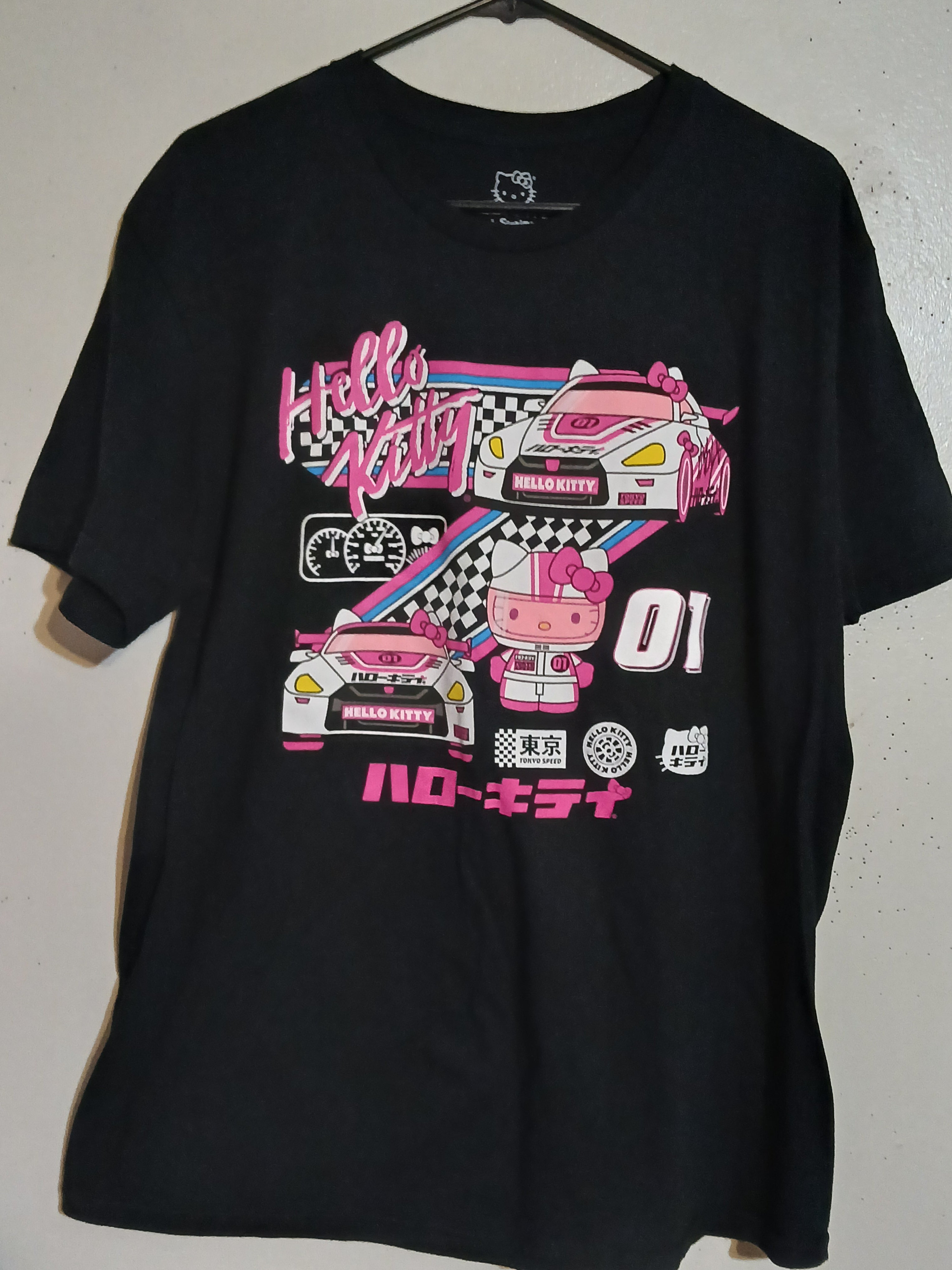 Hello kitty  Racing Women's T-Shirt Color Black Size Large