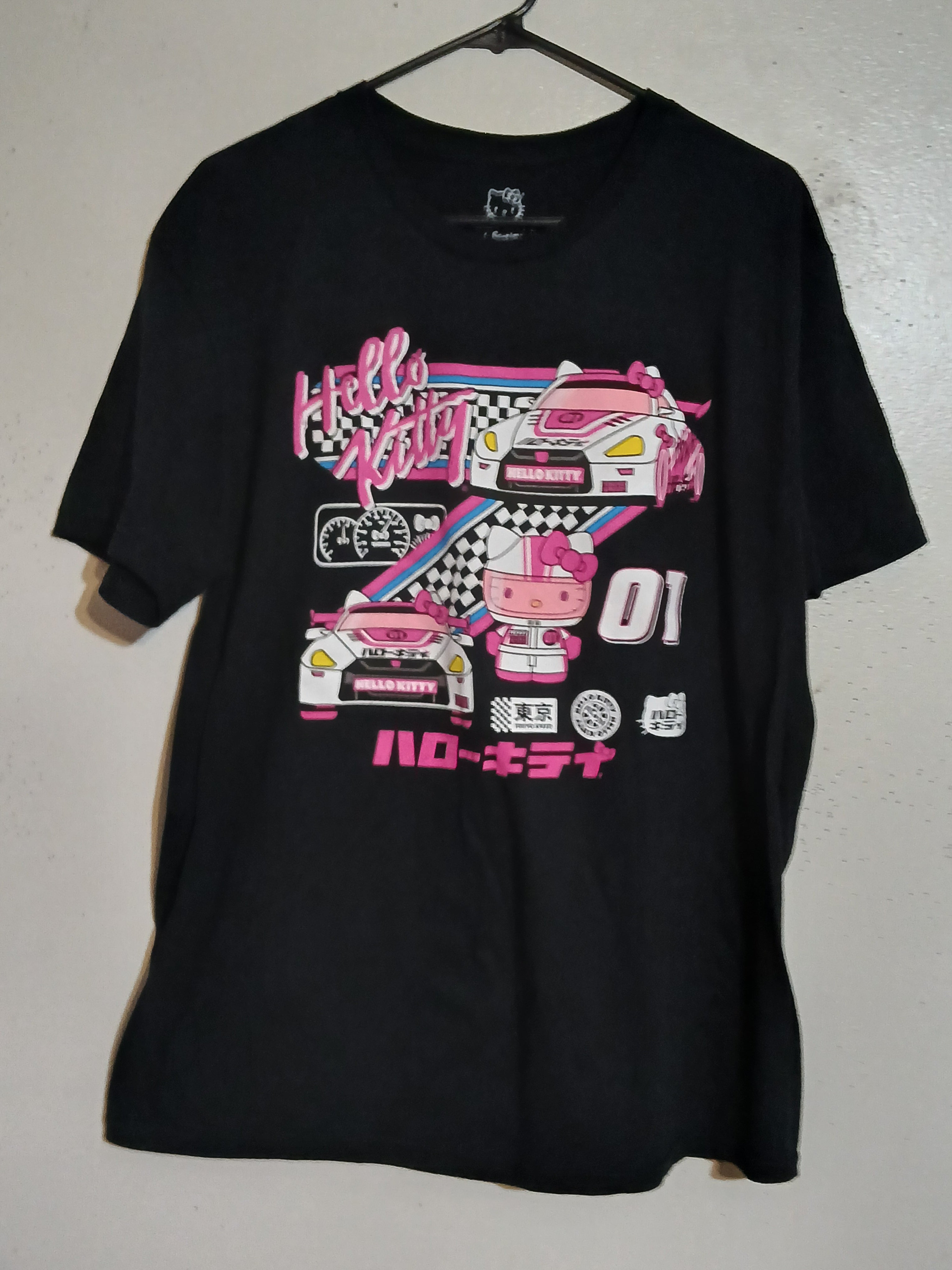 Hello kitty  Racing Women's T-Shirt Color Black Size Large