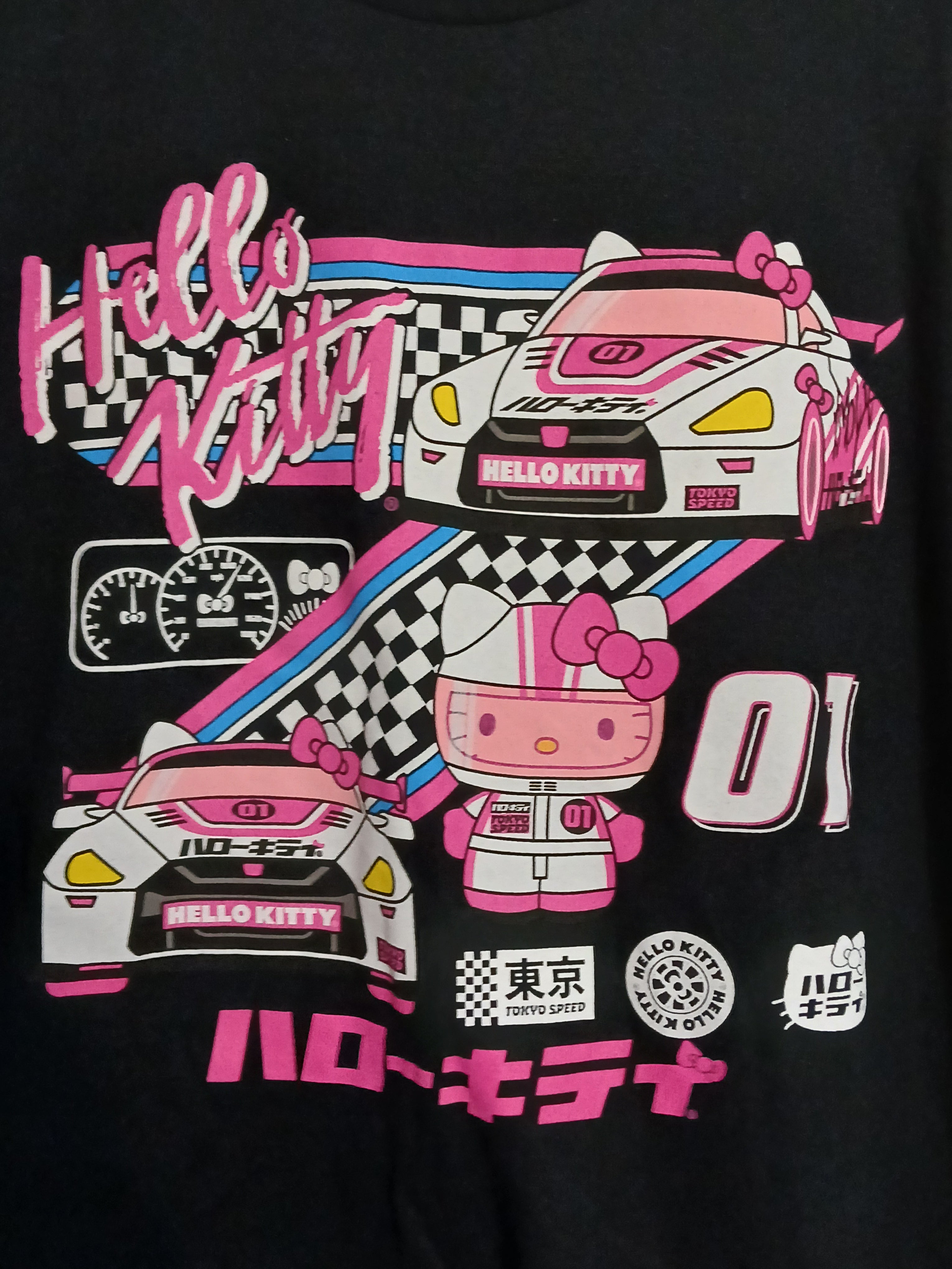 Hello kitty  Racing Women's T-Shirt Color Black Size Large