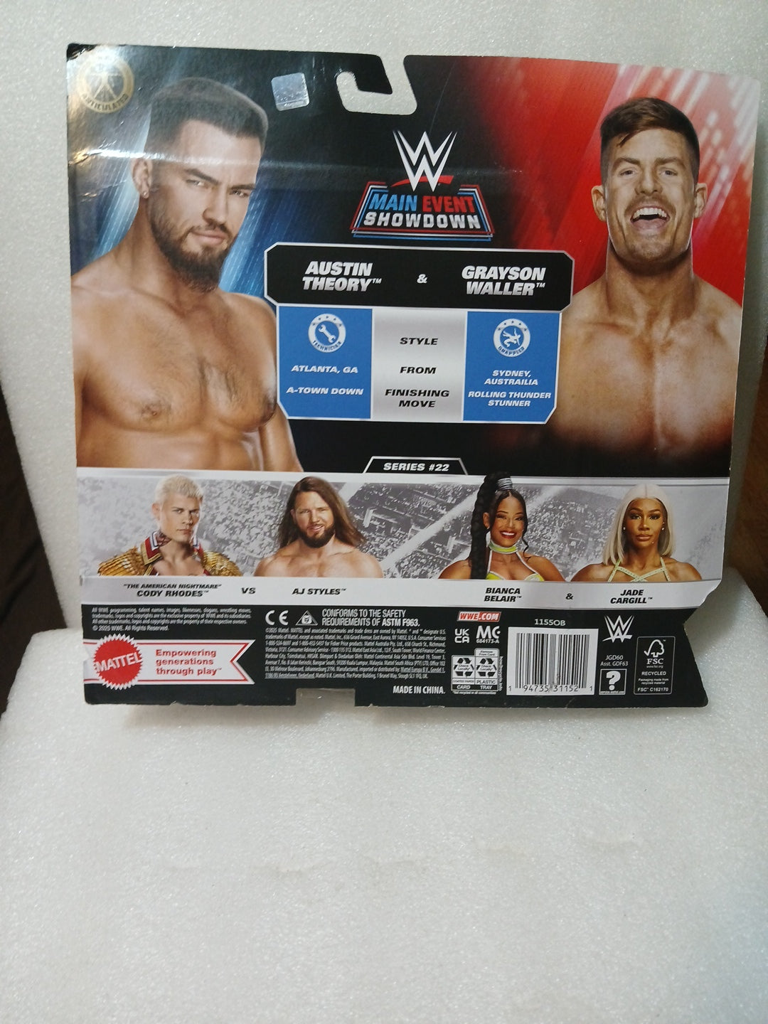 WWE Main Event Austin Theory and Grayson Waller figure set with championship