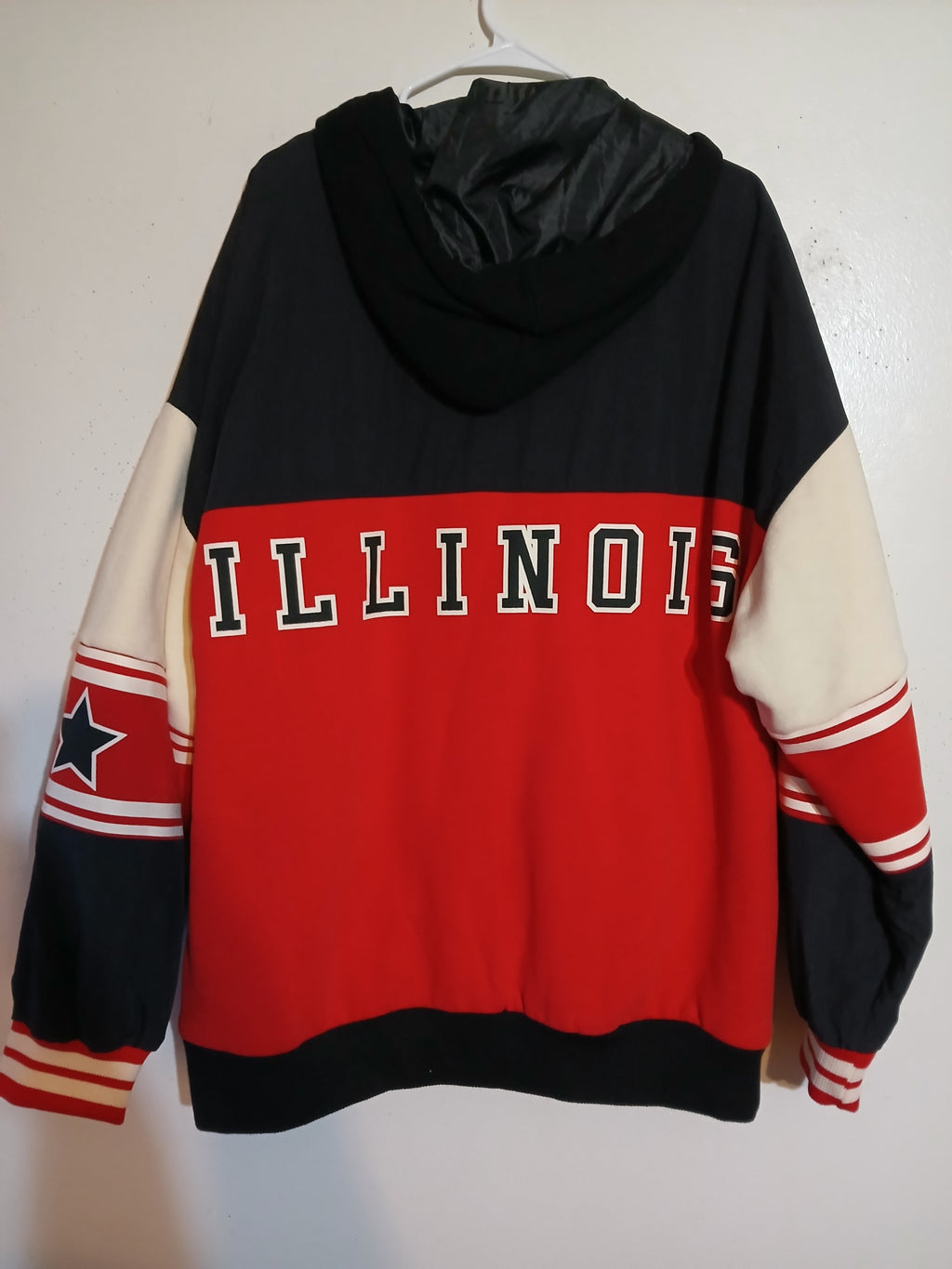 Fashion Nova Women's Chi Town Hooded Bomber Jacket Red Chicago Size Large