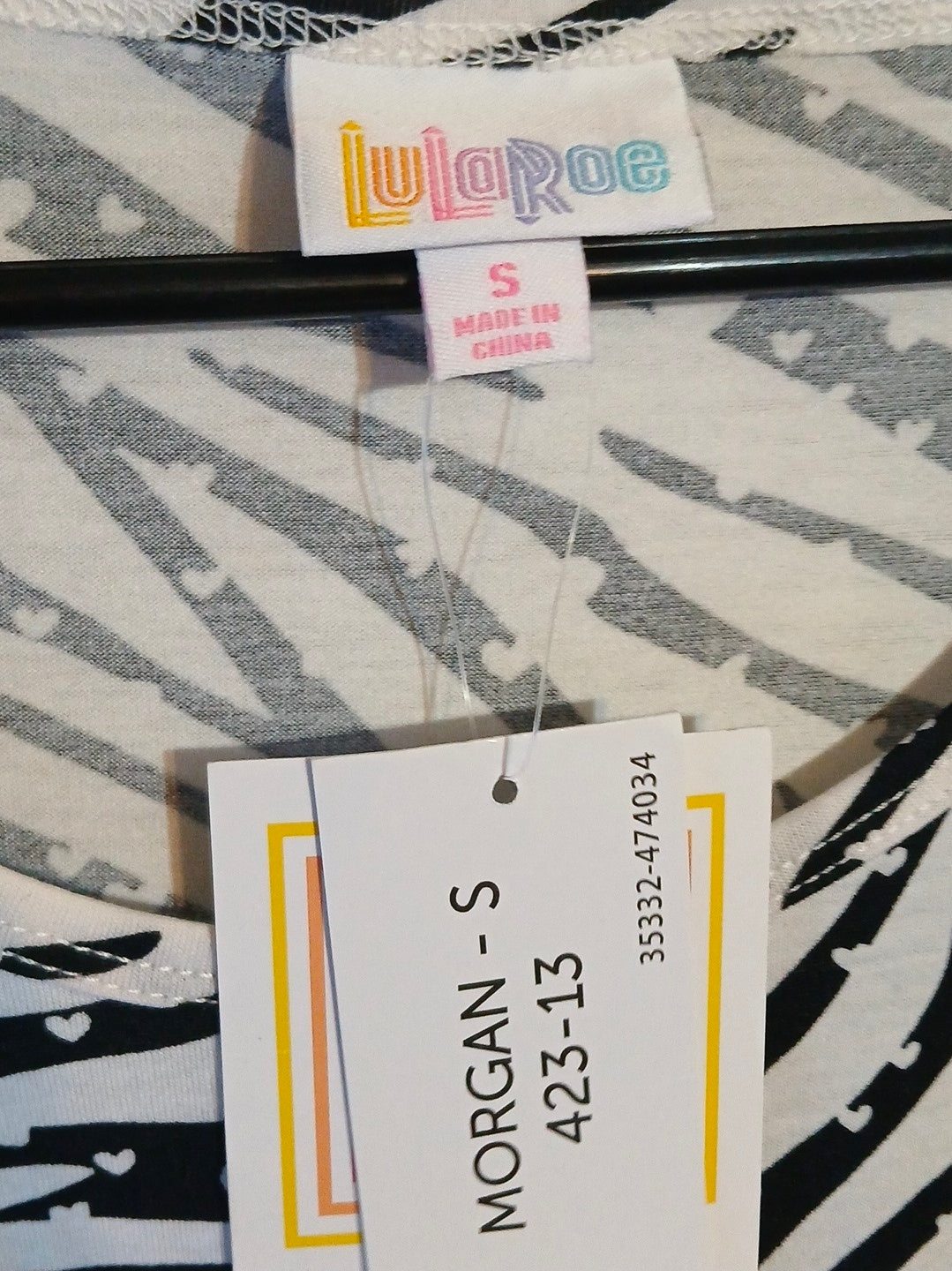 Lularoe Woman's Leopard Cheetah Morgan Top Animal Black & White New With Tags Size Small