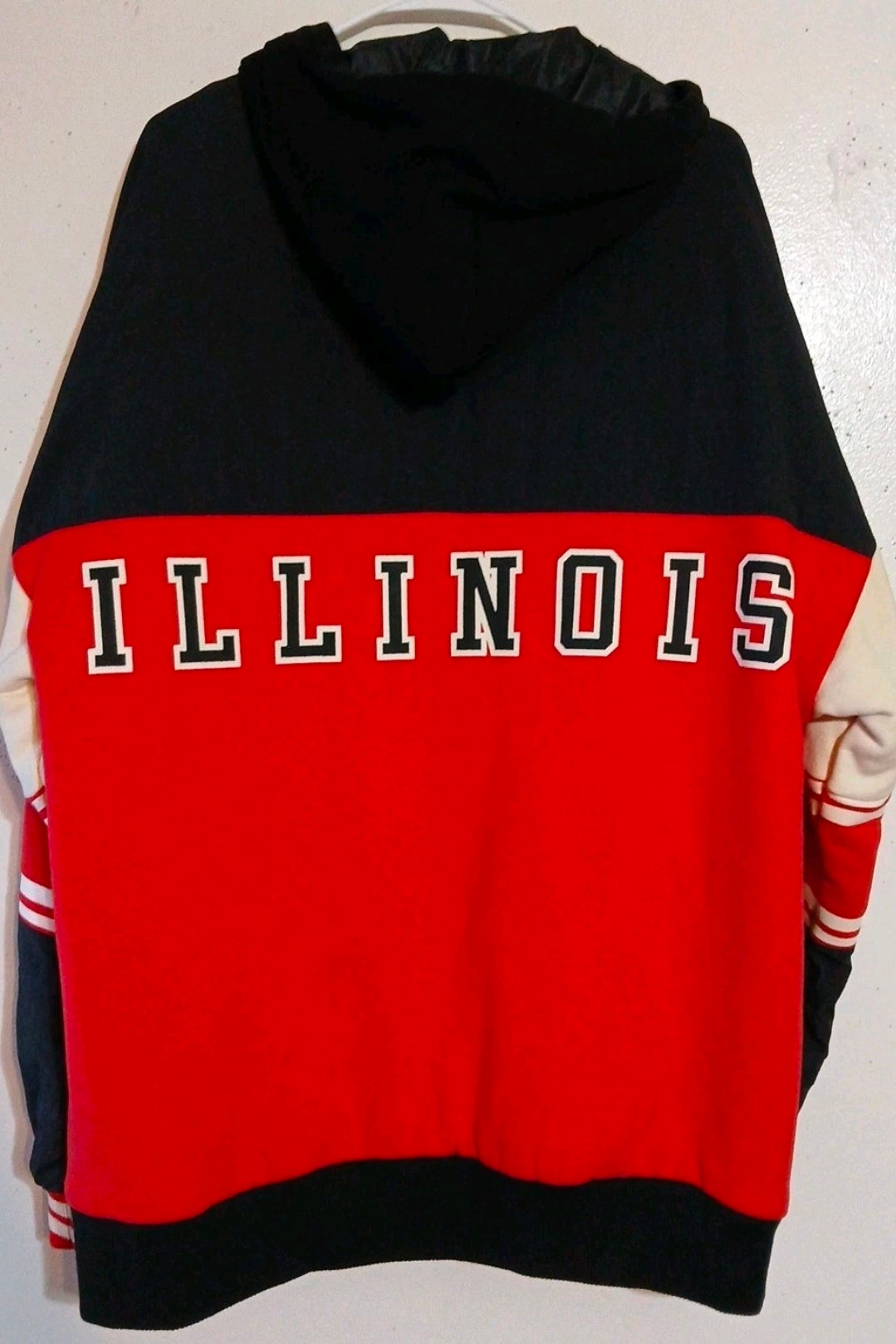 Fashion Nova Women's Chi Town Hooded Bomber Jacket Red Chicago Size Large