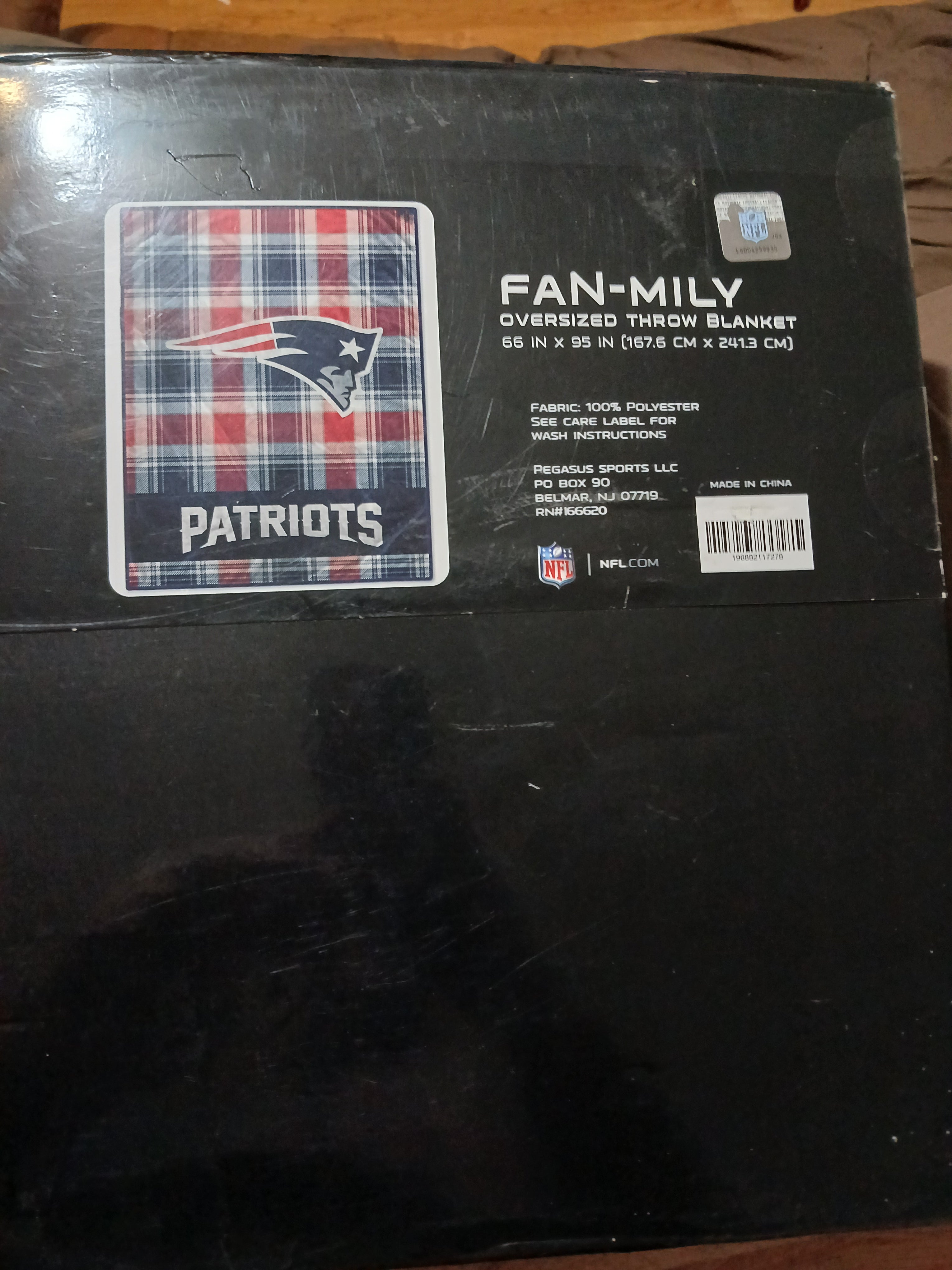New England Patriots NFL oversized throw blanket size 66in X 95in
