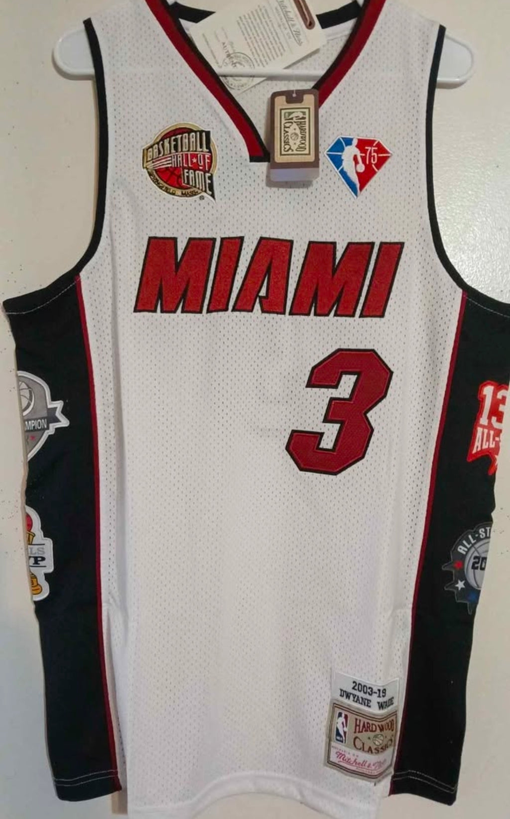 MITCHELL  & NESS Miami Heat Dwyane Wade Hall of Fame 75th anniversary Authentic jersey size large