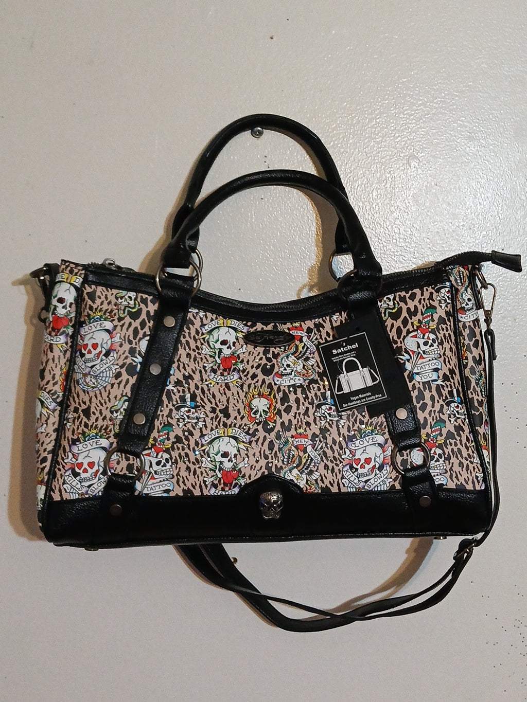 Ed Hardy Skull Graphics Women's SATCHEL Handbag