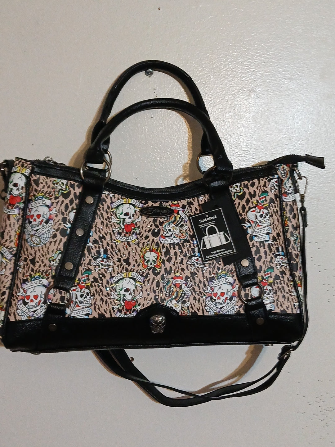 Ed Hardy Skull Graphics Women's SATCHEL Handbag