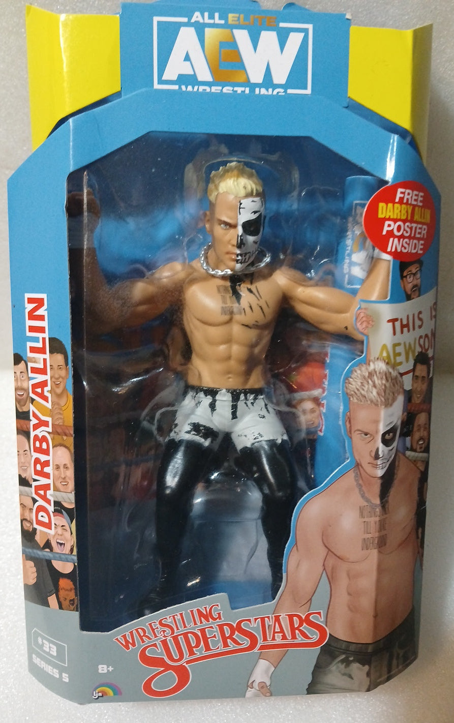 AEW Darby Allen wrestling Superstar figure with exclusive poster