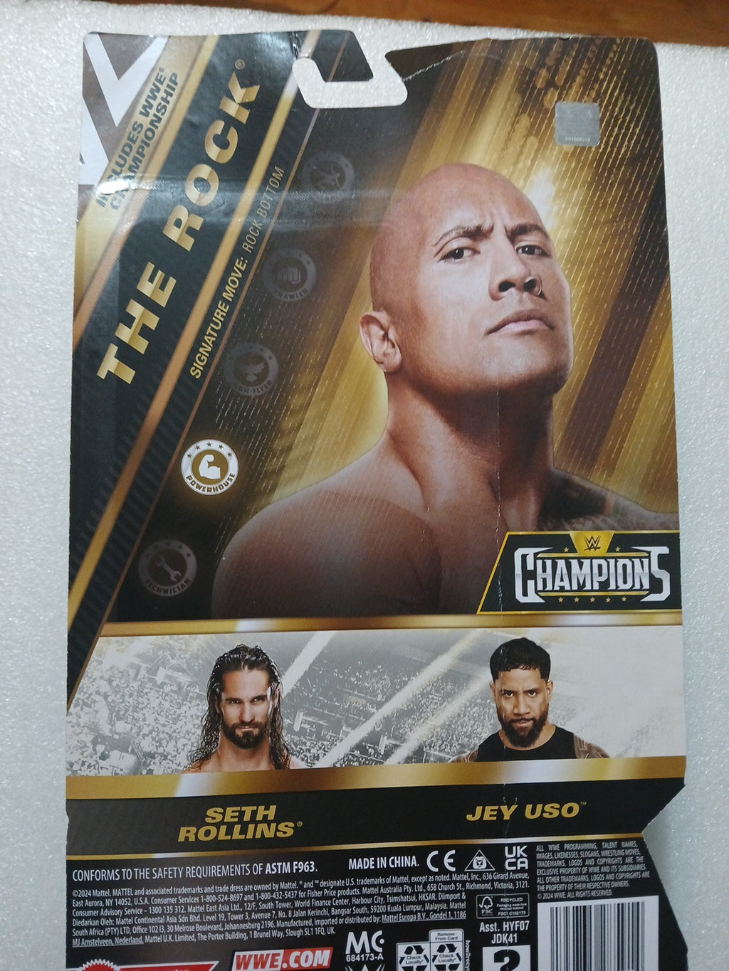 WWE Night of Champions The Rock figure with championship