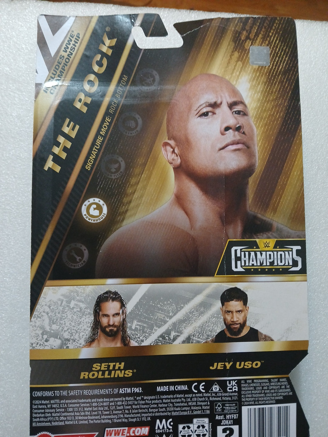 WWE Night of Champions The Rock figure with championship