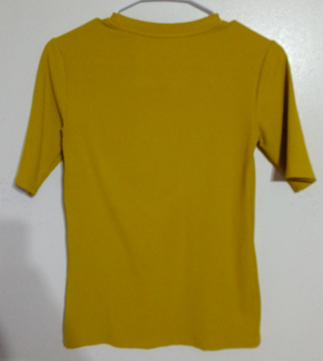 Simply Vera Verawang Zara Yellow Ribbed Crewneck Woman's Shirt Size XS
