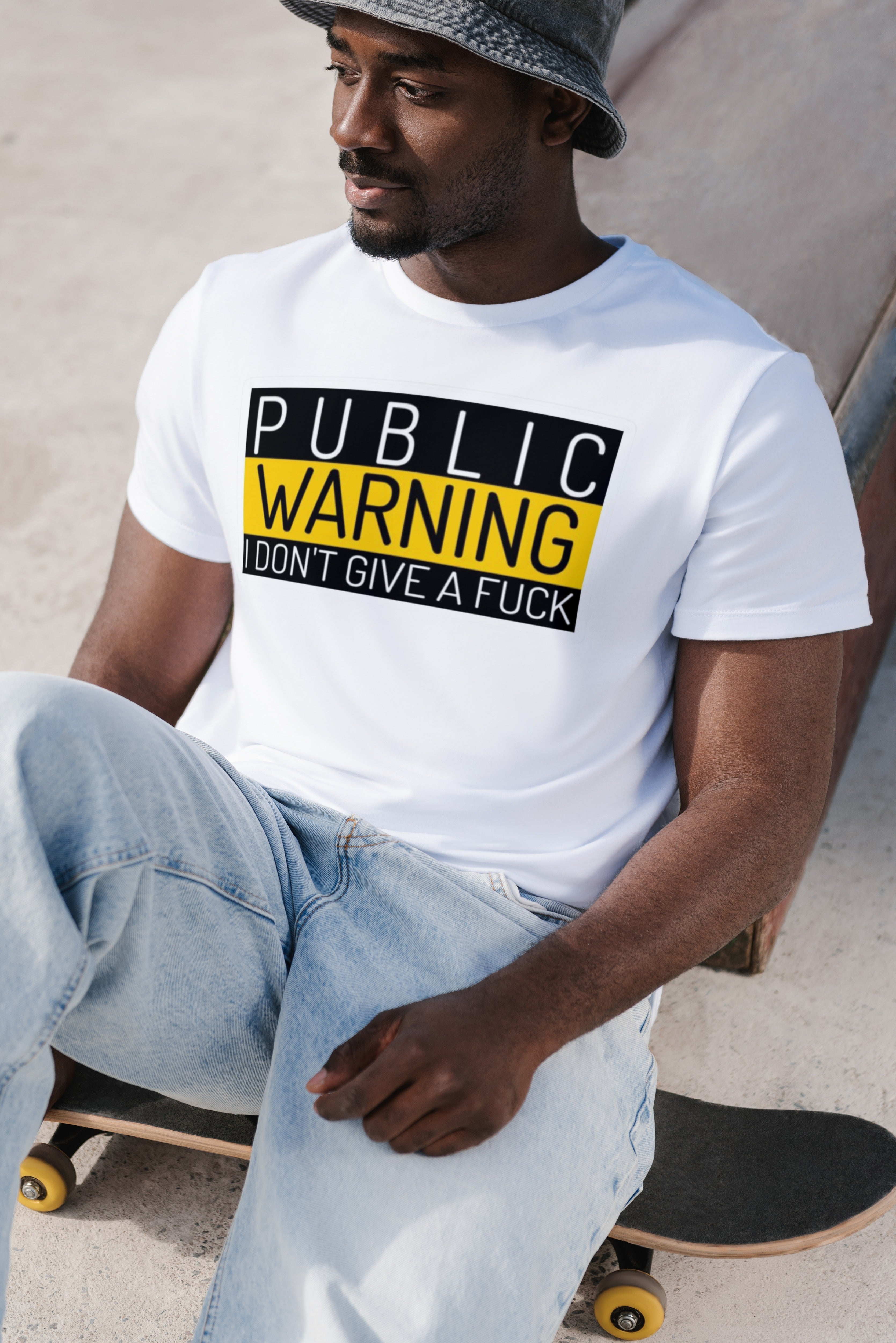 Unisex t-shirt public warning made by Lowe's custom designs