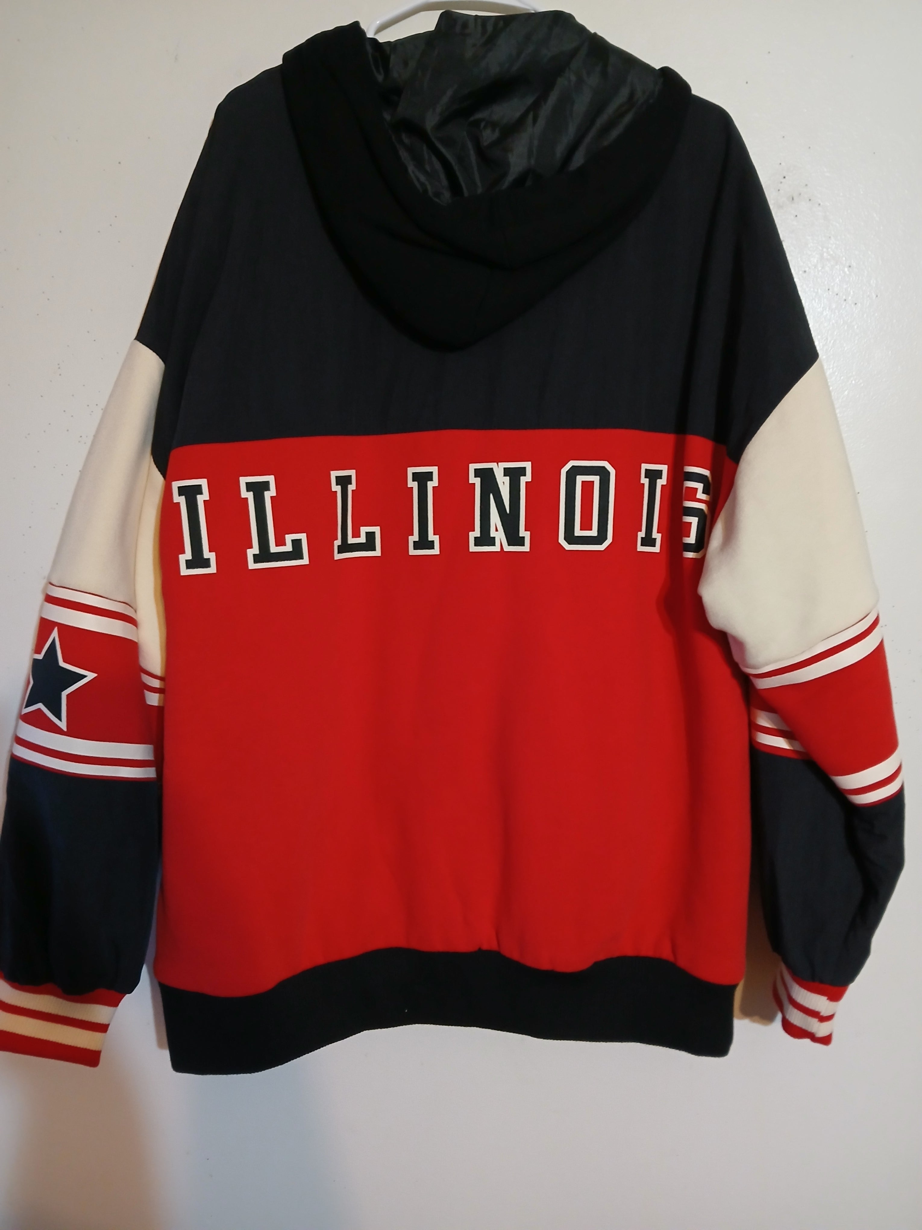 Fashion Nova Women's Chi Town Hooded Bomber Jacket Red Chicago Size Large