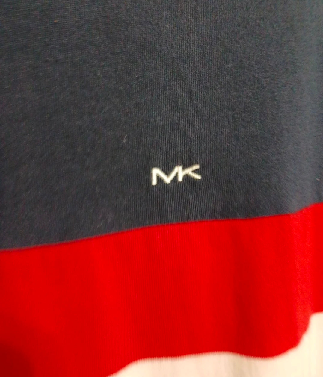 Michael Kors Men’s Striped Red White &Blur Shirt Size L
