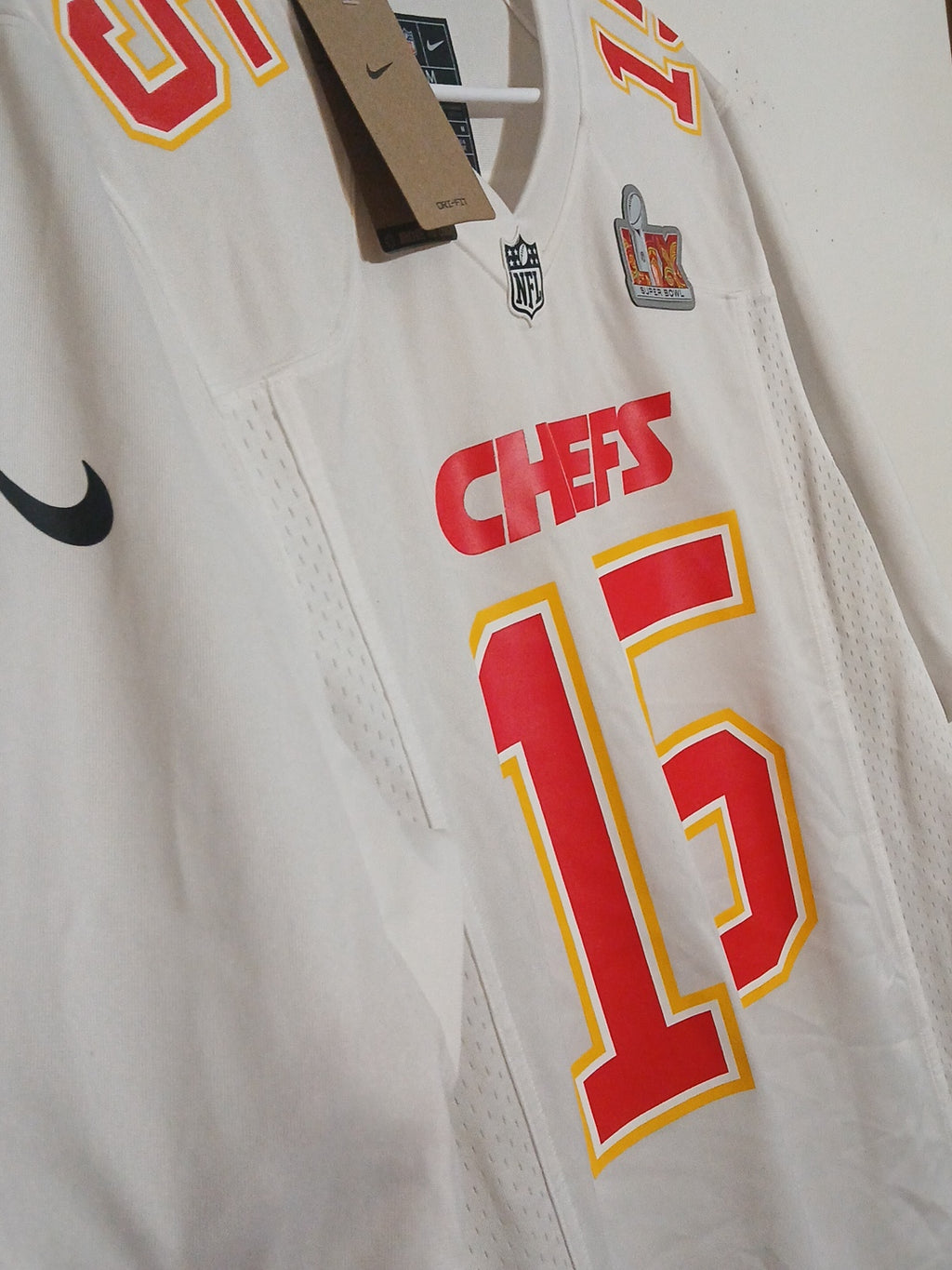 Nike Kansas City Chiefs Patrick Mahomes Super Bowl White Jersey size M