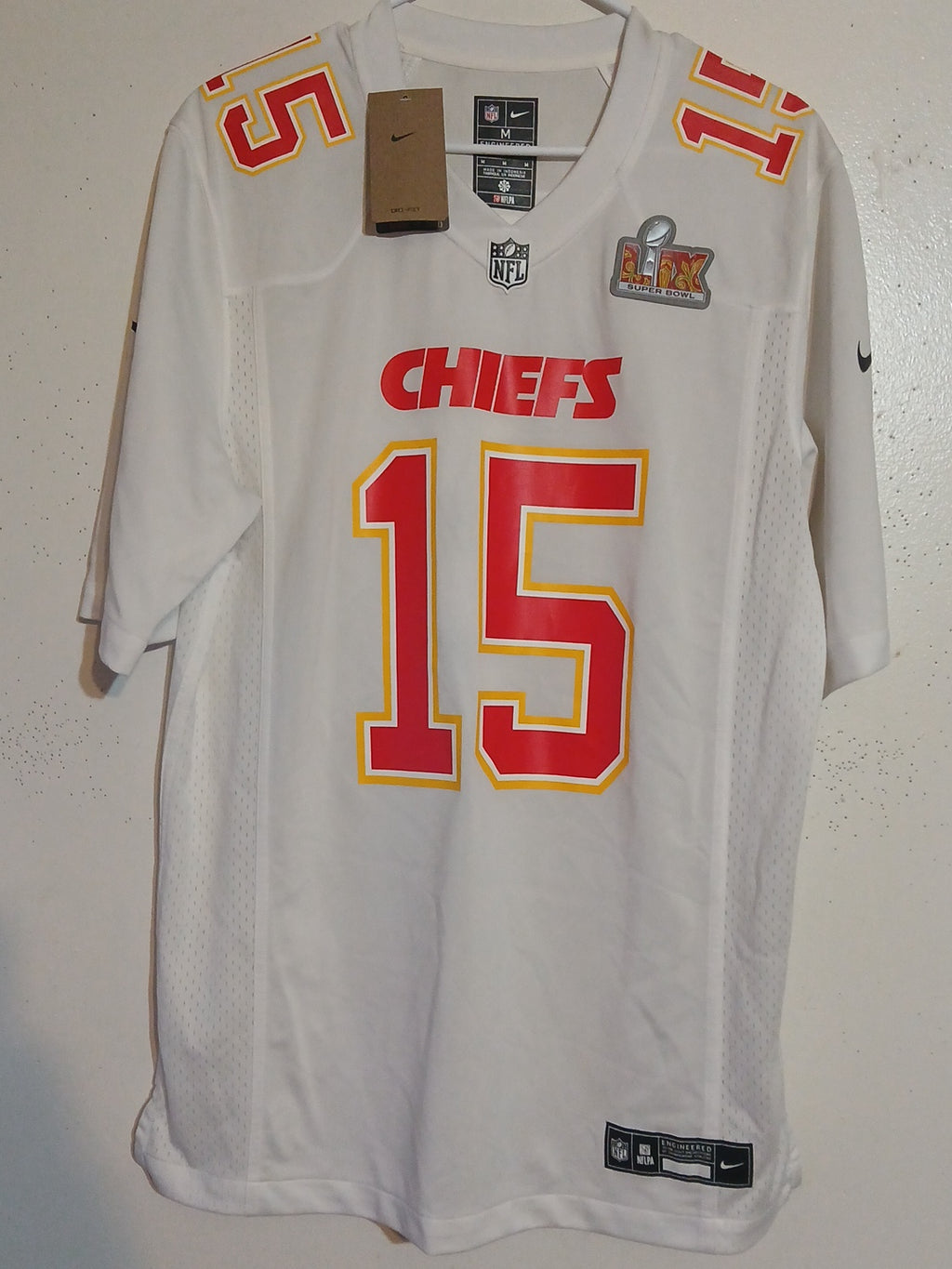Nike Kansas City Chiefs Patrick Mahomes Super Bowl White Jersey size M