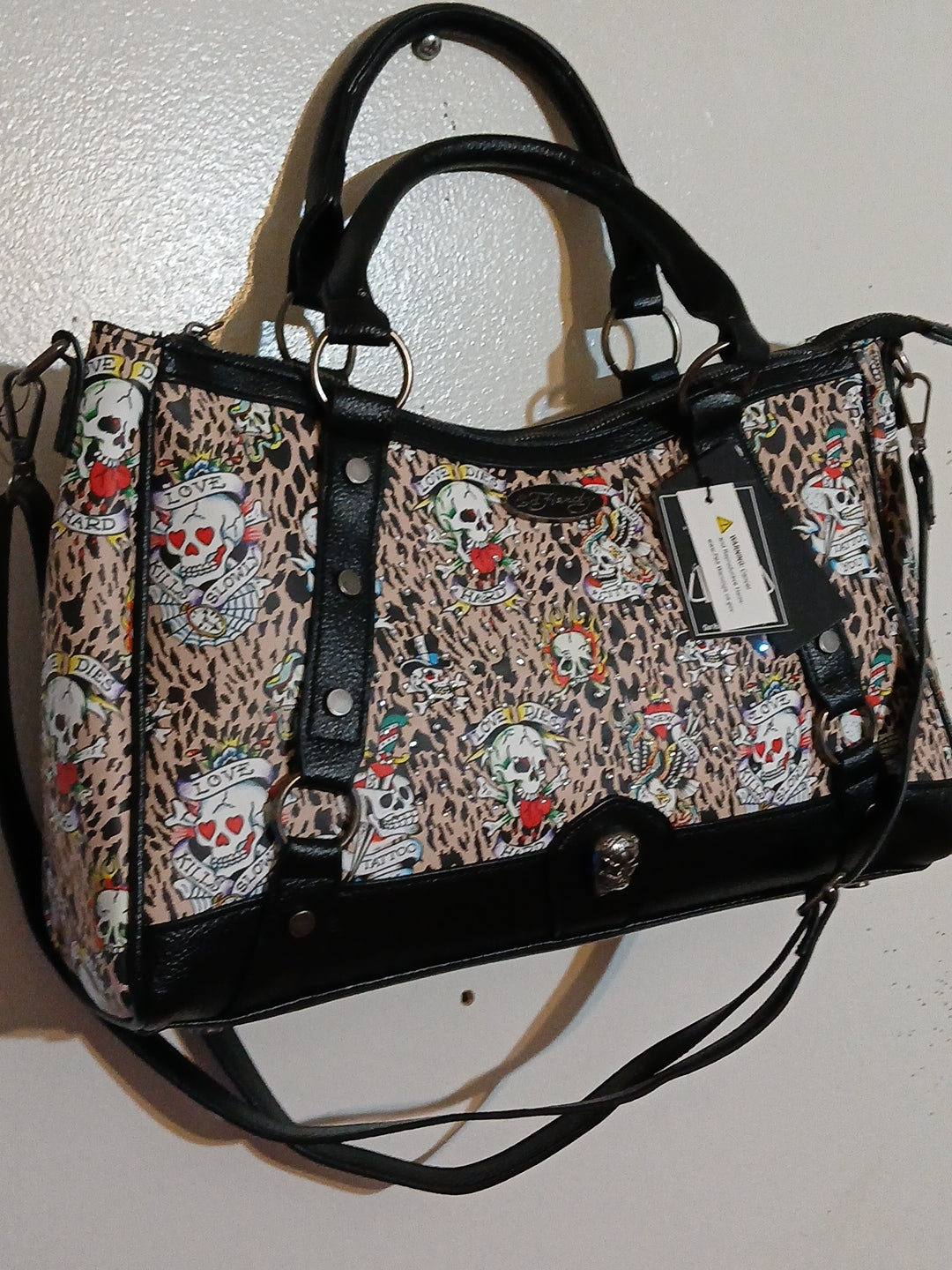Ed Hardy Skull Graphics Women's SATCHEL Handbag
