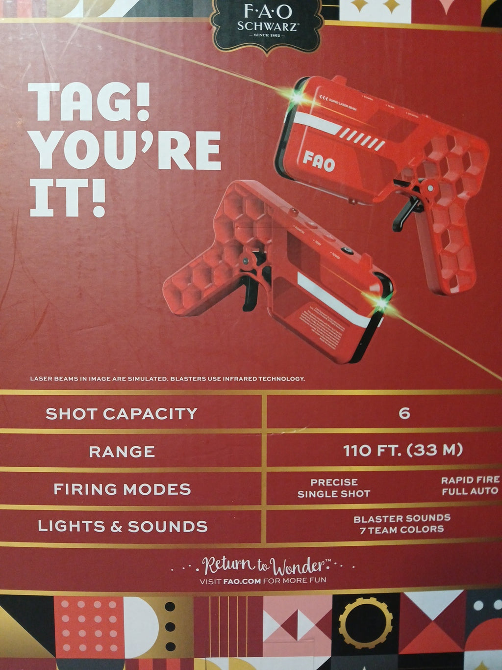 FAO Schwarz laser tag action pack two player set