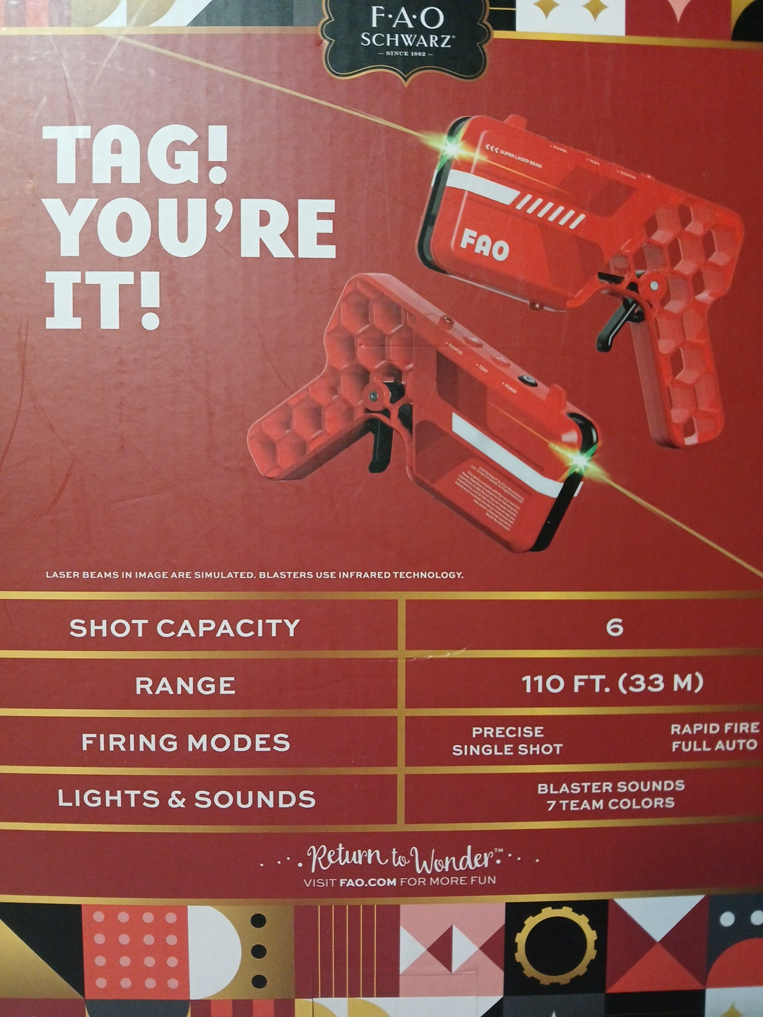 FAO Schwarz laser tag action pack two player set