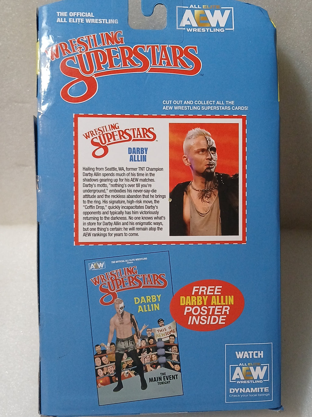 AEW Darby Allen wrestling Superstar figure with exclusive poster