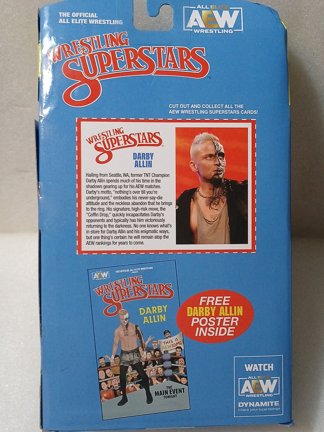 AEW Darby Allen wrestling Superstar figure with exclusive poster