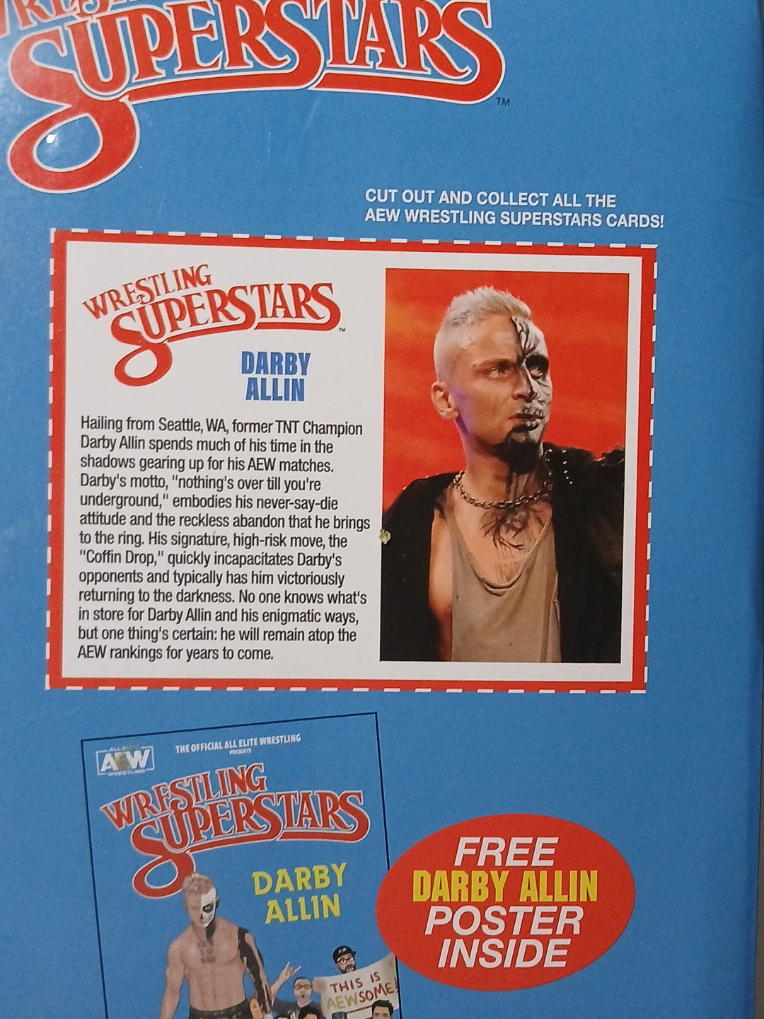 AEW Darby Allen wrestling Superstar figure with exclusive poster