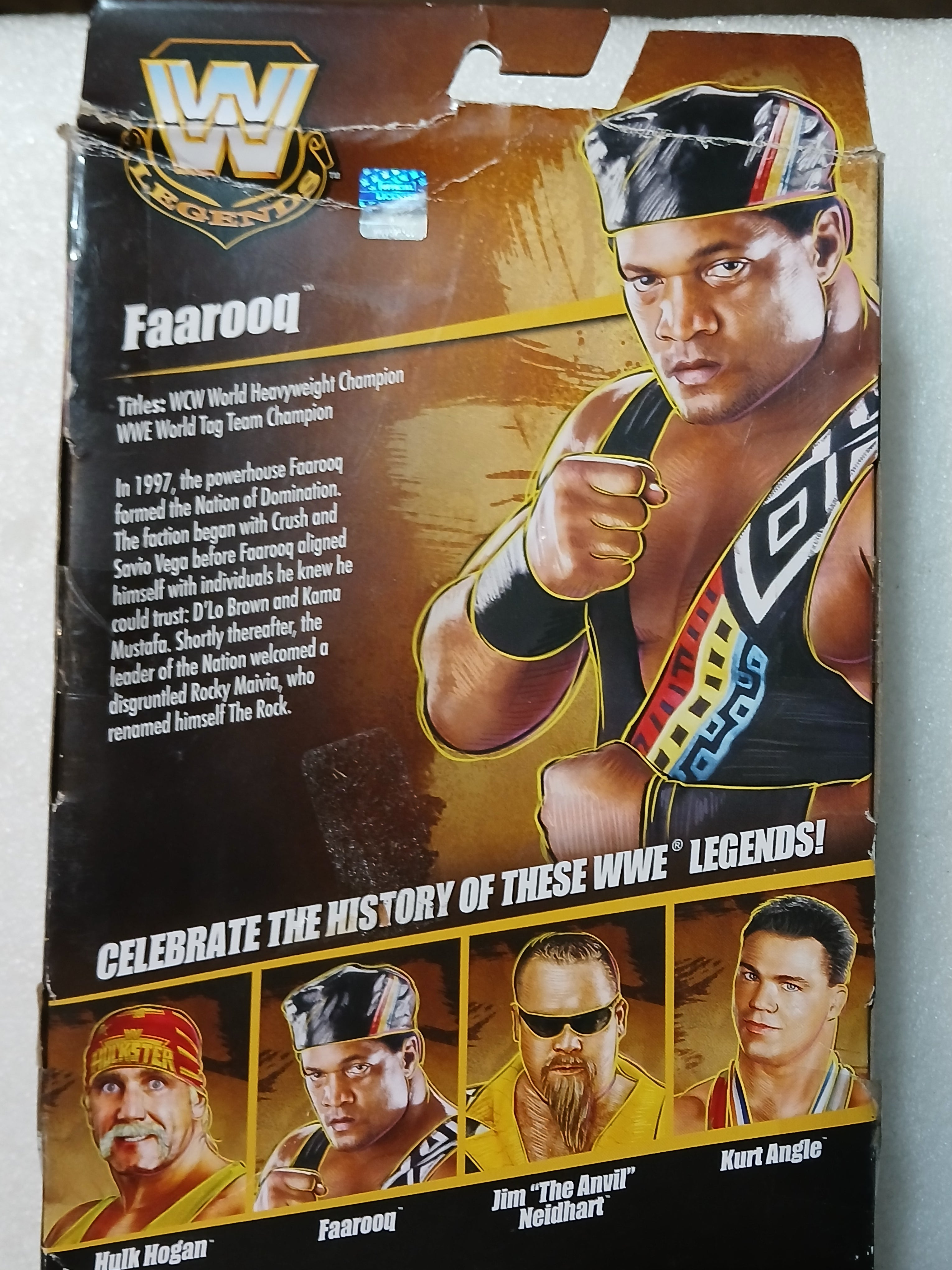 Mattel WWE Wrestling Faarooq Elite Collection  Legends  Series 24 Action figure Box Has A Little damage