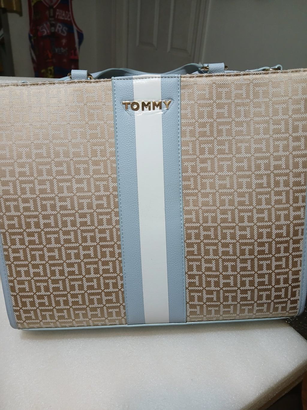 Tommy Hilfiger women's tote bag large Baby blue