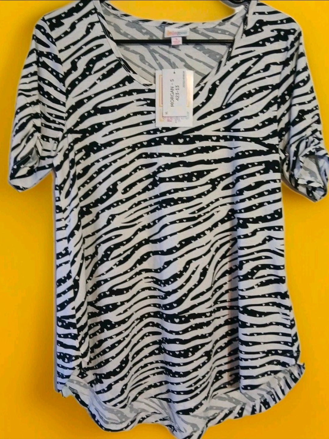 Lularoe Woman's Leopard Cheetah Morgan Top Animal Black & White New With Tags Size Small