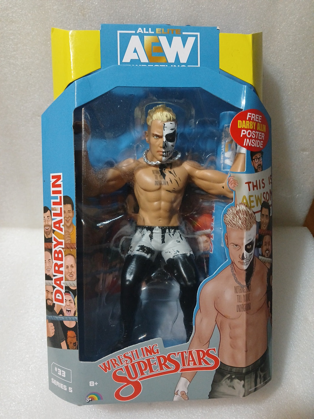 AEW Darby Allen wrestling Superstar figure with exclusive poster