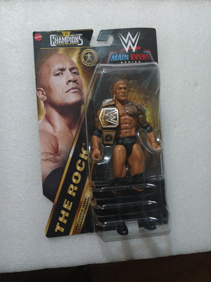 WWE Night of Champions The Rock figure with championship