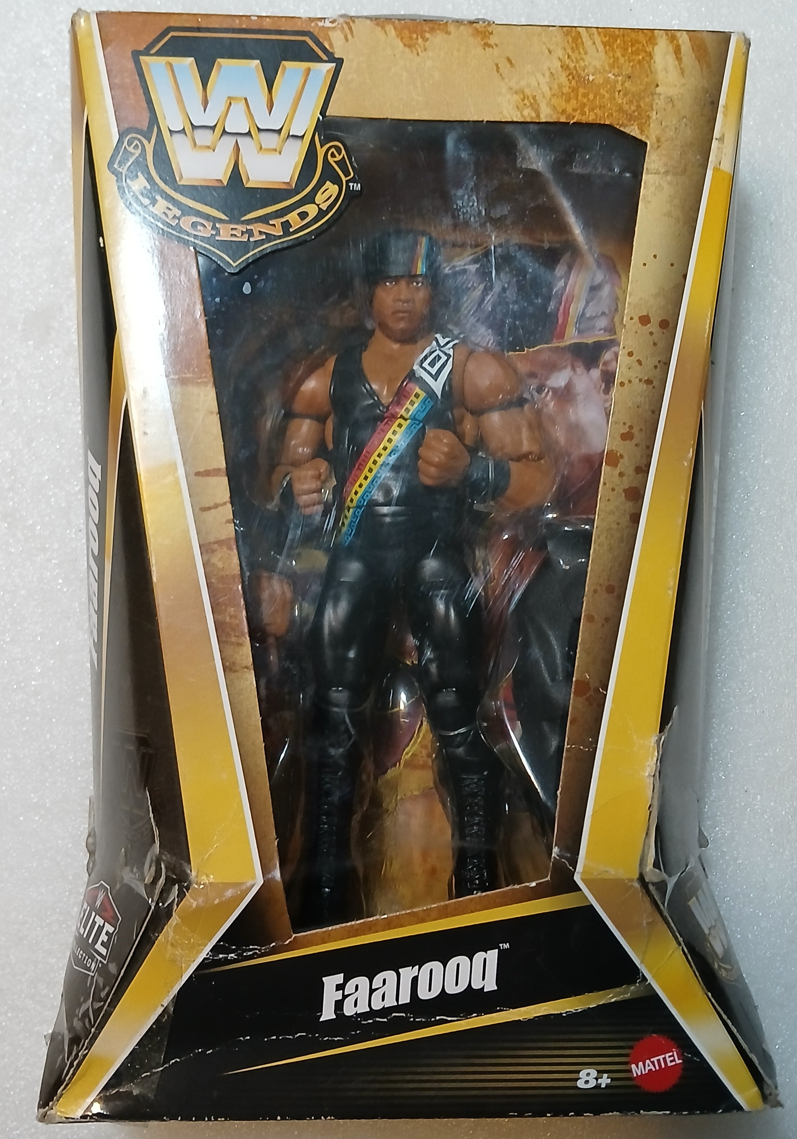 Mattel WWE Wrestling Faarooq Elite Collection  Legends  Series 24 Action figure Box Has A Little damage
