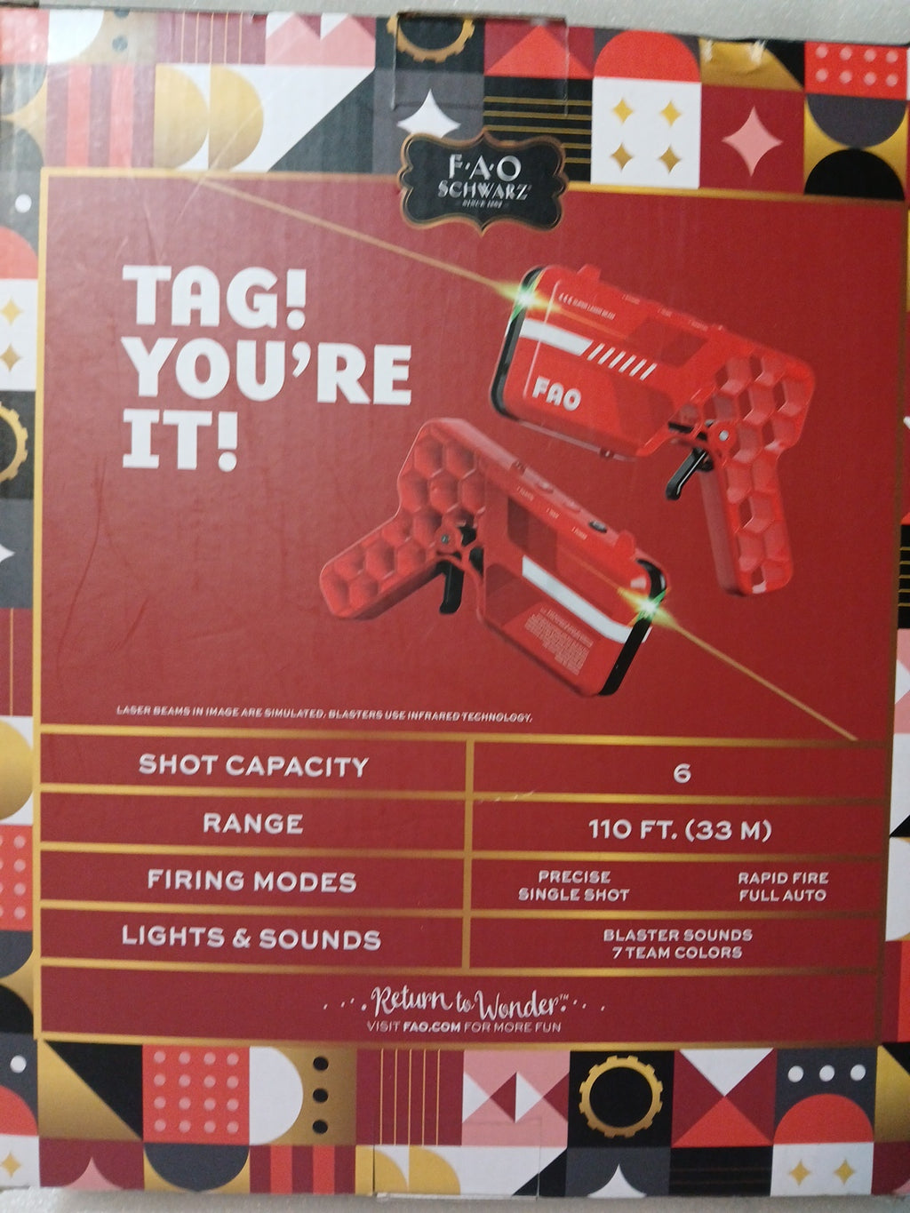 FAO Schwarz laser tag action pack two player set