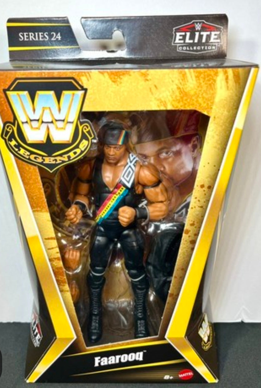 Mattel WWE Wrestling Faarooq Elite Collection  Legends  Series 24 Action figure Box Has A Little damage