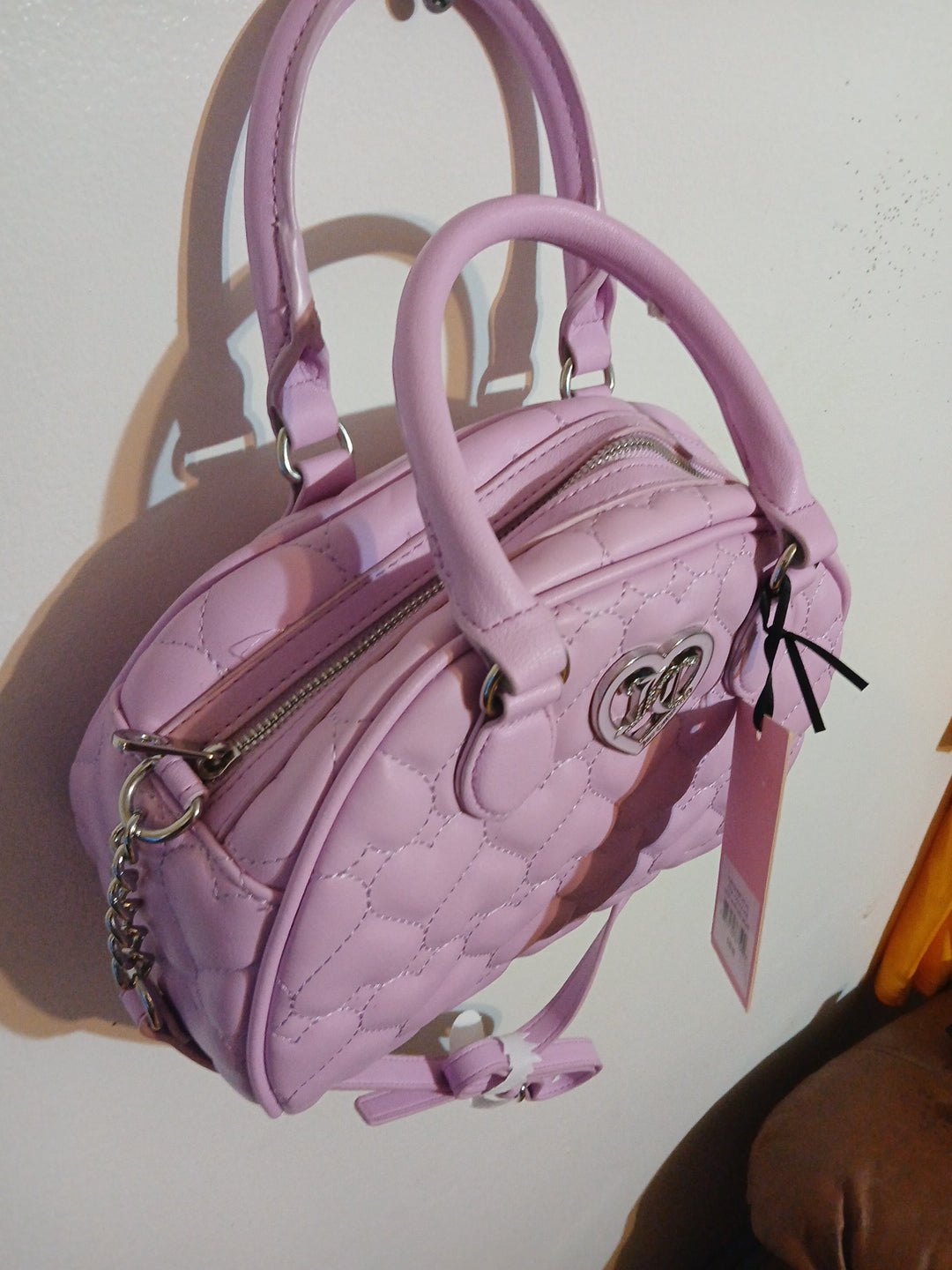 JUICY COUTURE WOMEN'S  FLAWLESS DOME SATCHEL HEART QUILT ORCHID