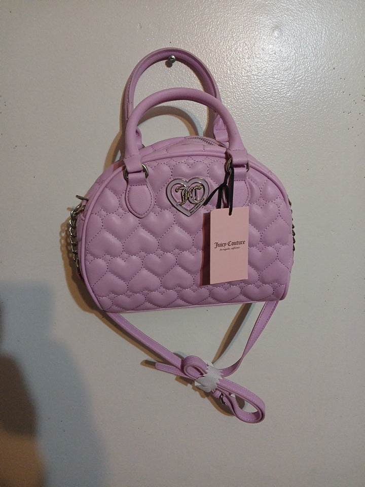 JUICY COUTURE WOMEN'S  FLAWLESS DOME SATCHEL HEART QUILT ORCHID