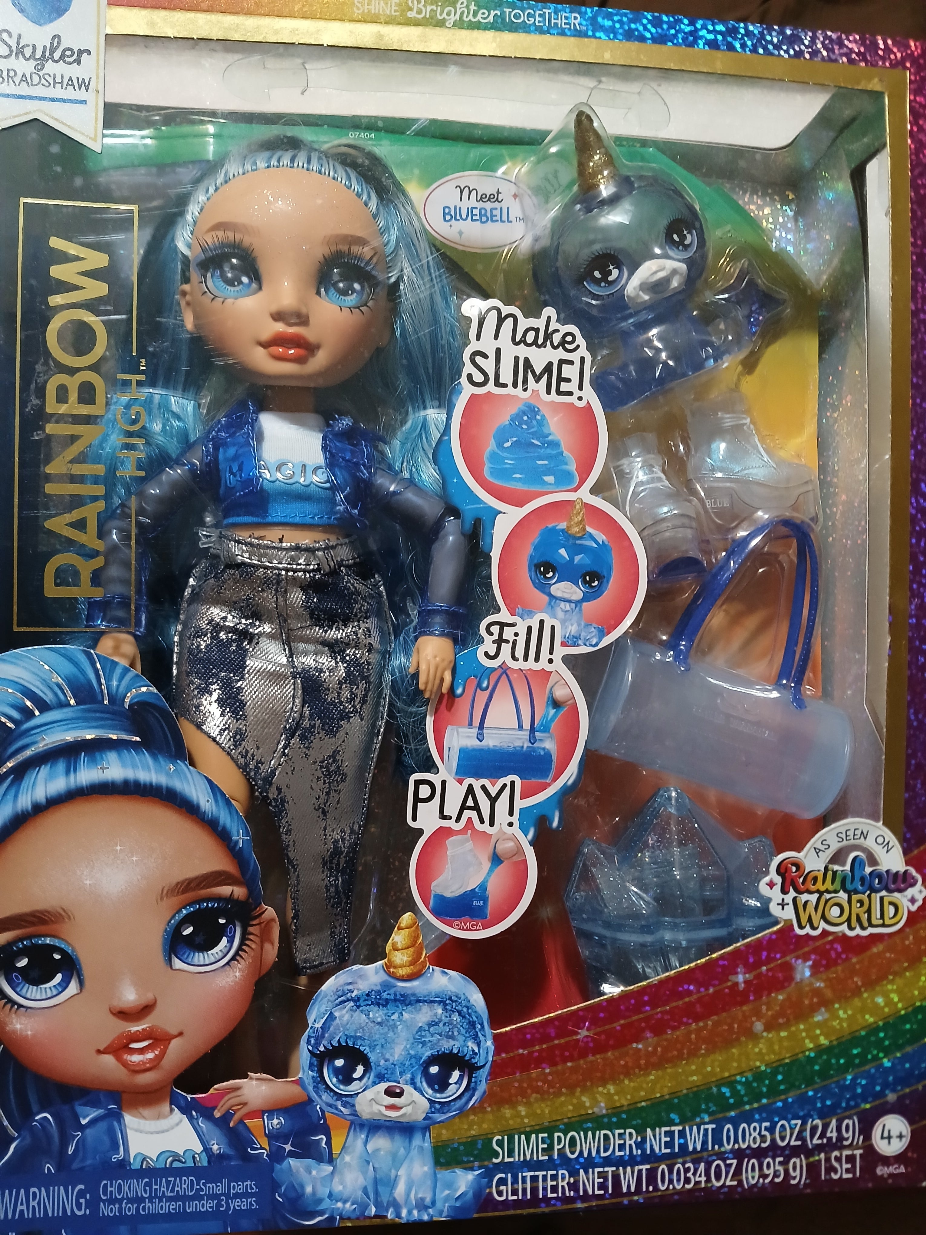 Rainbow High Skyler Bradshaw fashion doll with a slime kit and pet