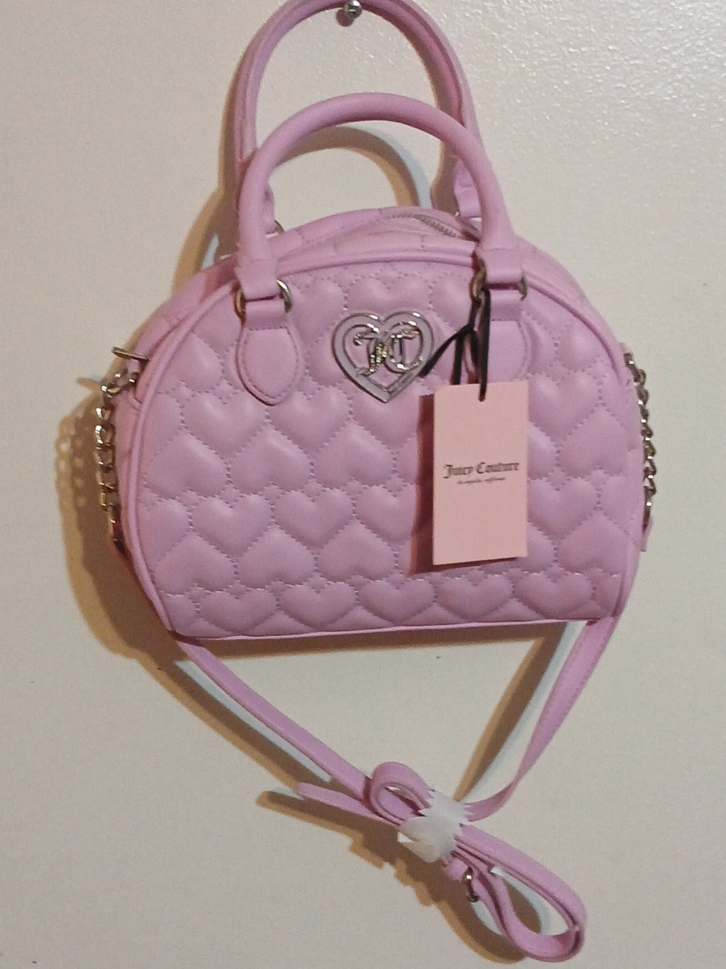 JUICY COUTURE WOMEN'S  FLAWLESS DOME SATCHEL HEART QUILT ORCHID
