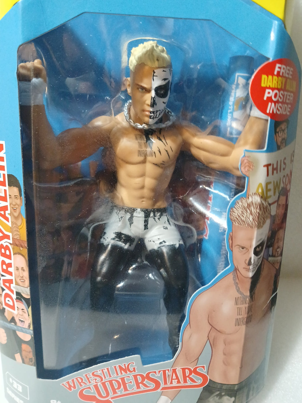 AEW Darby Allen wrestling Superstar figure with exclusive poster