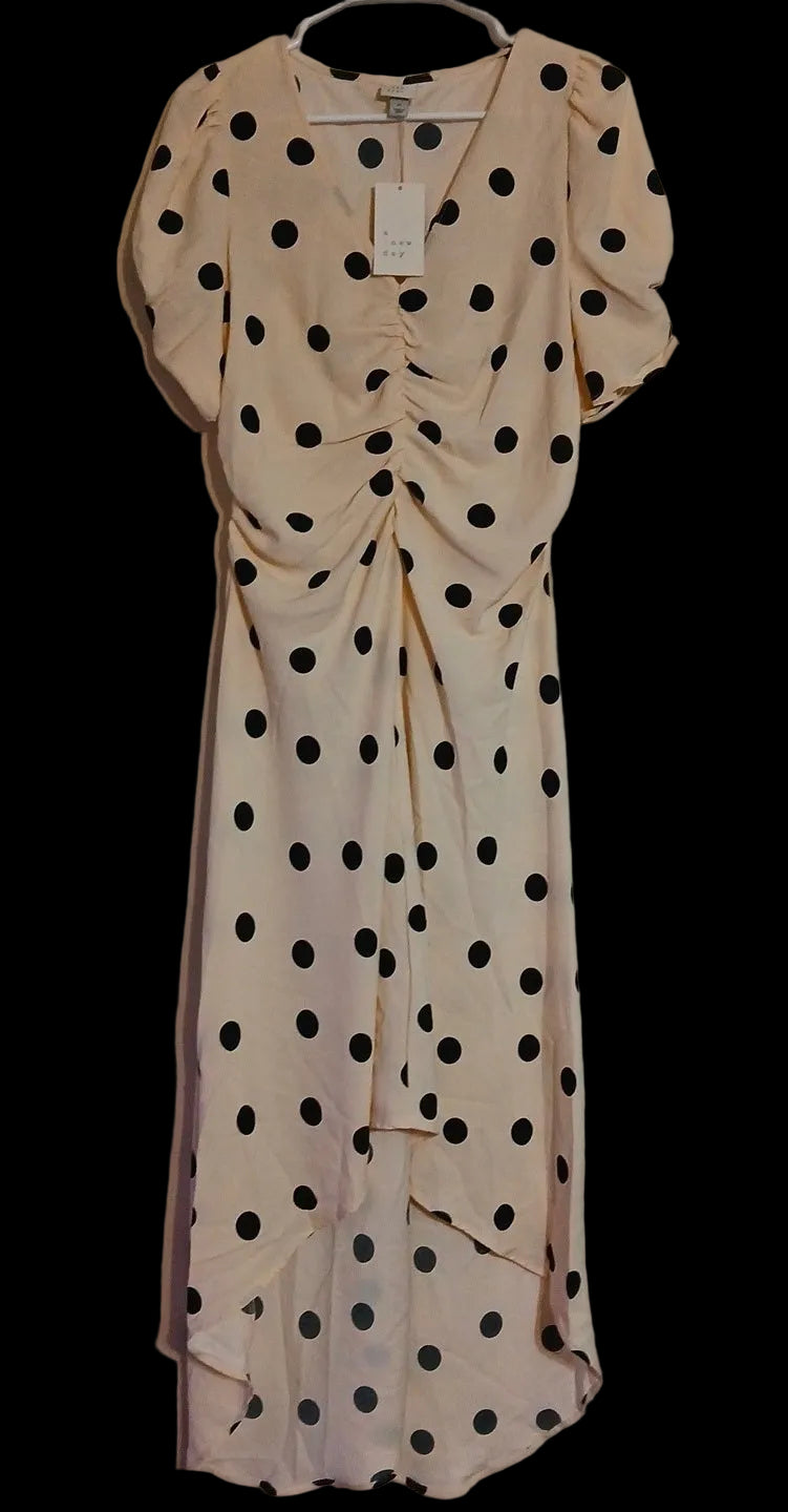 Target A New Day Beautiful Dress small Polka Dot Black With Tags Size M