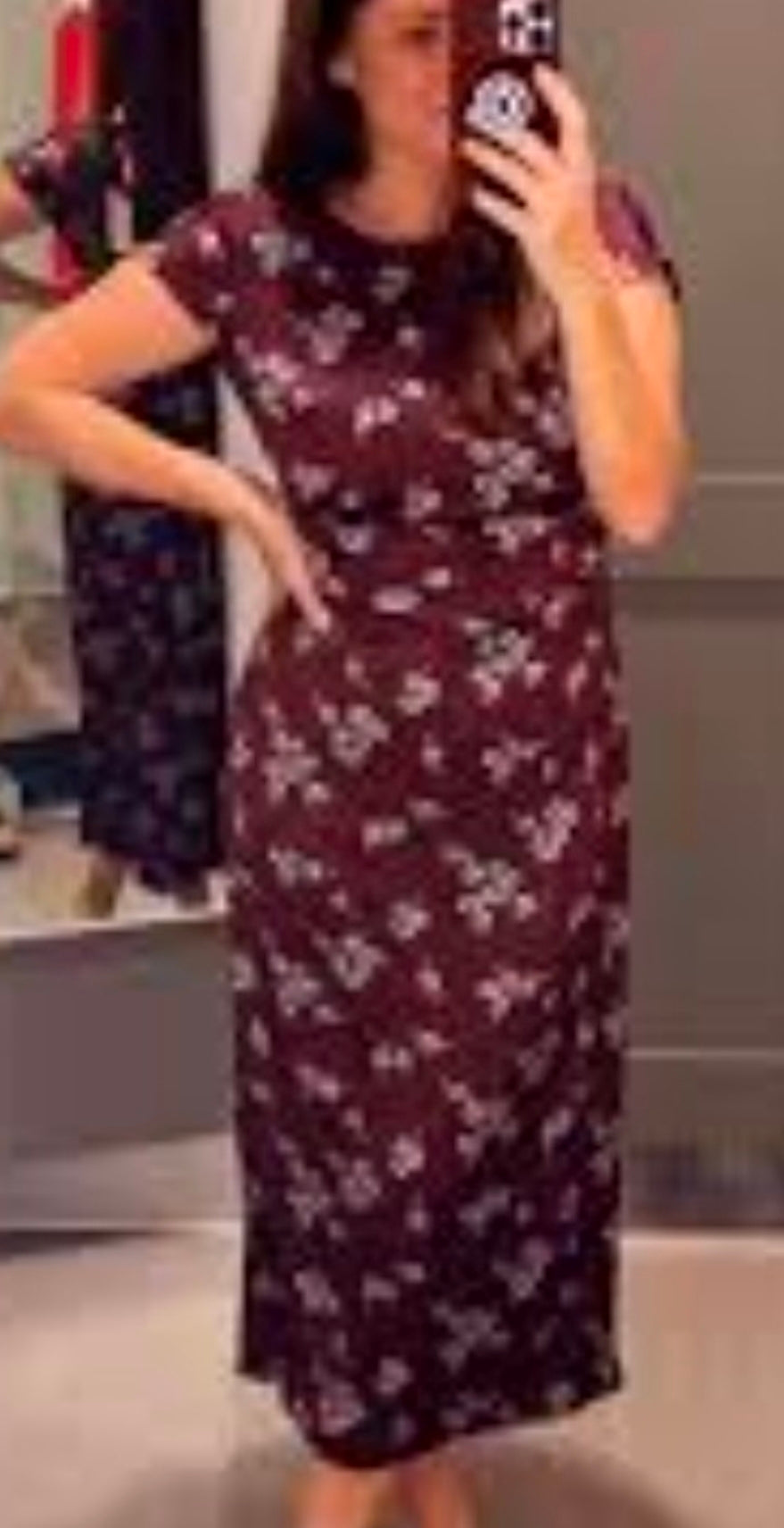 Target A New Day Women's Maroon Floral Casual Dress New With Tags Size Large