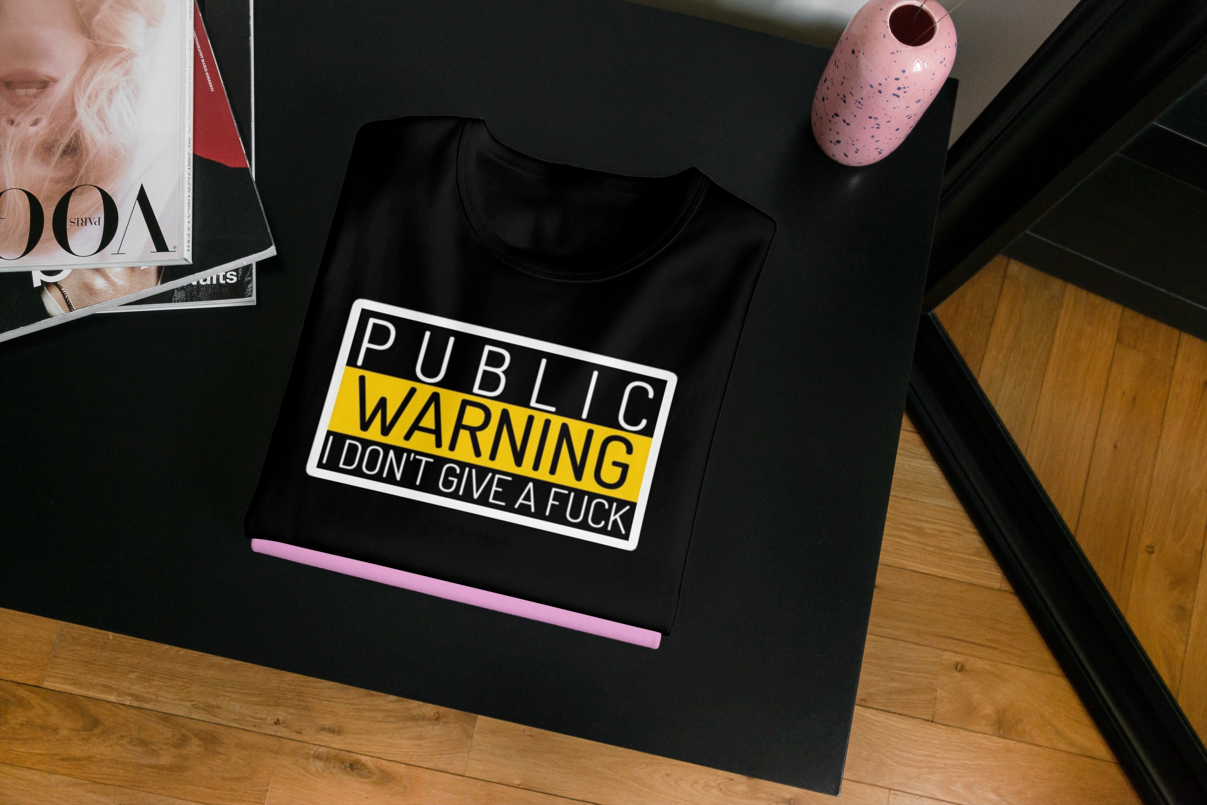 Unisex t-shirt public warning made by Lowe's custom designs